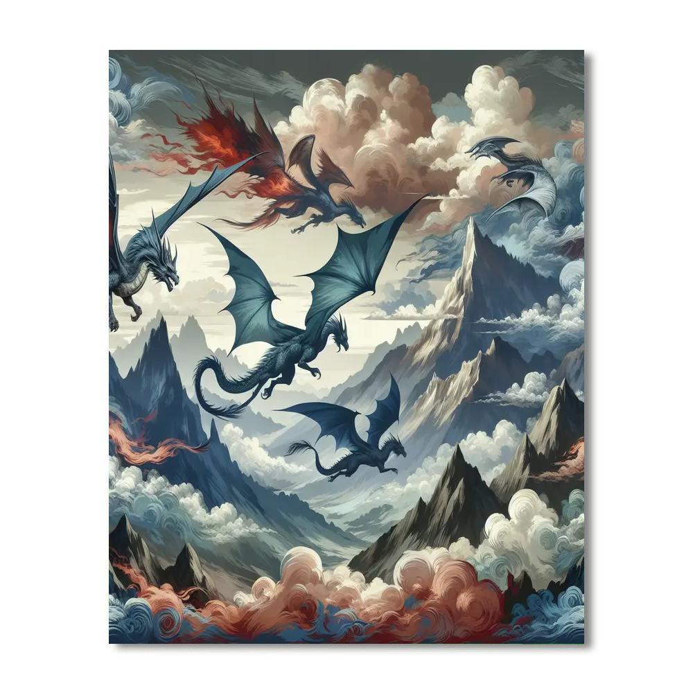 Dragon's Mythic Flight Number Painting
