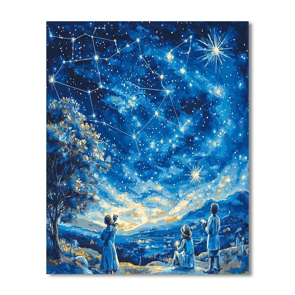 Traditional Astronomical Art Style Inspired Stargazer's Quest  Paint By Numbers Kits