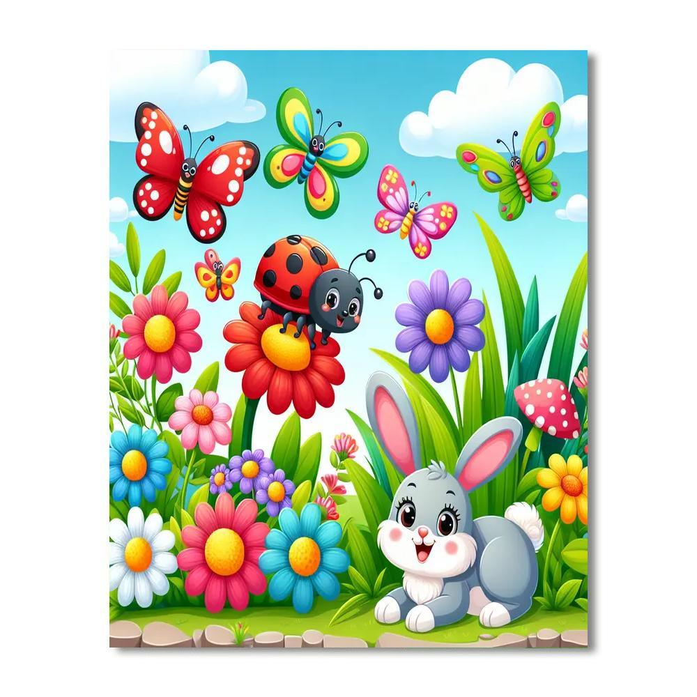 Whimsical Garden Of Critters Painting By Numbers Kit