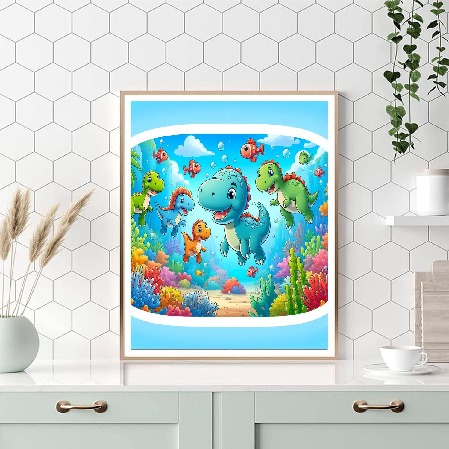 Underwater Dino Kingdom Number Painting