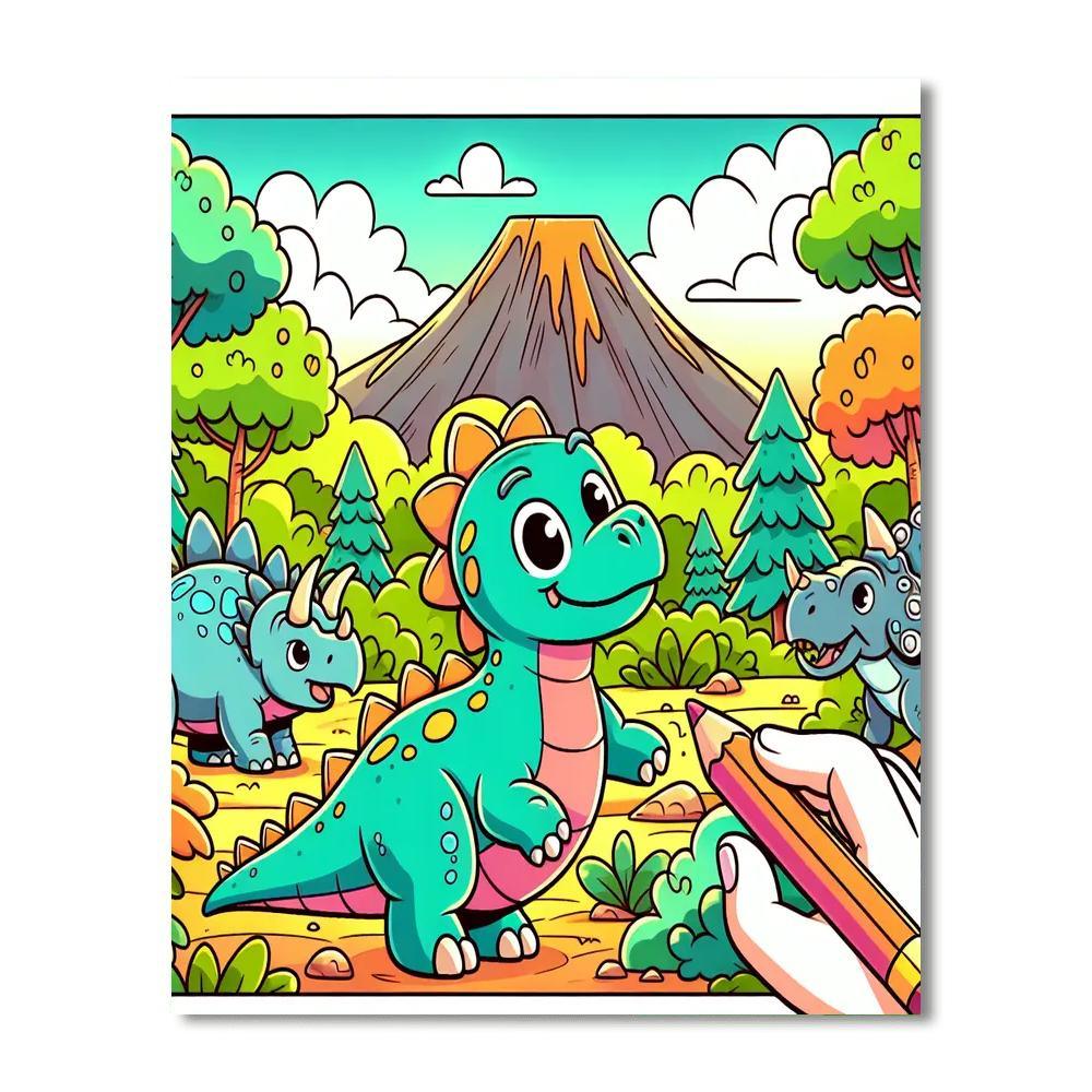 Dinosaur Kingdom Exploration Numbered Painting Kits