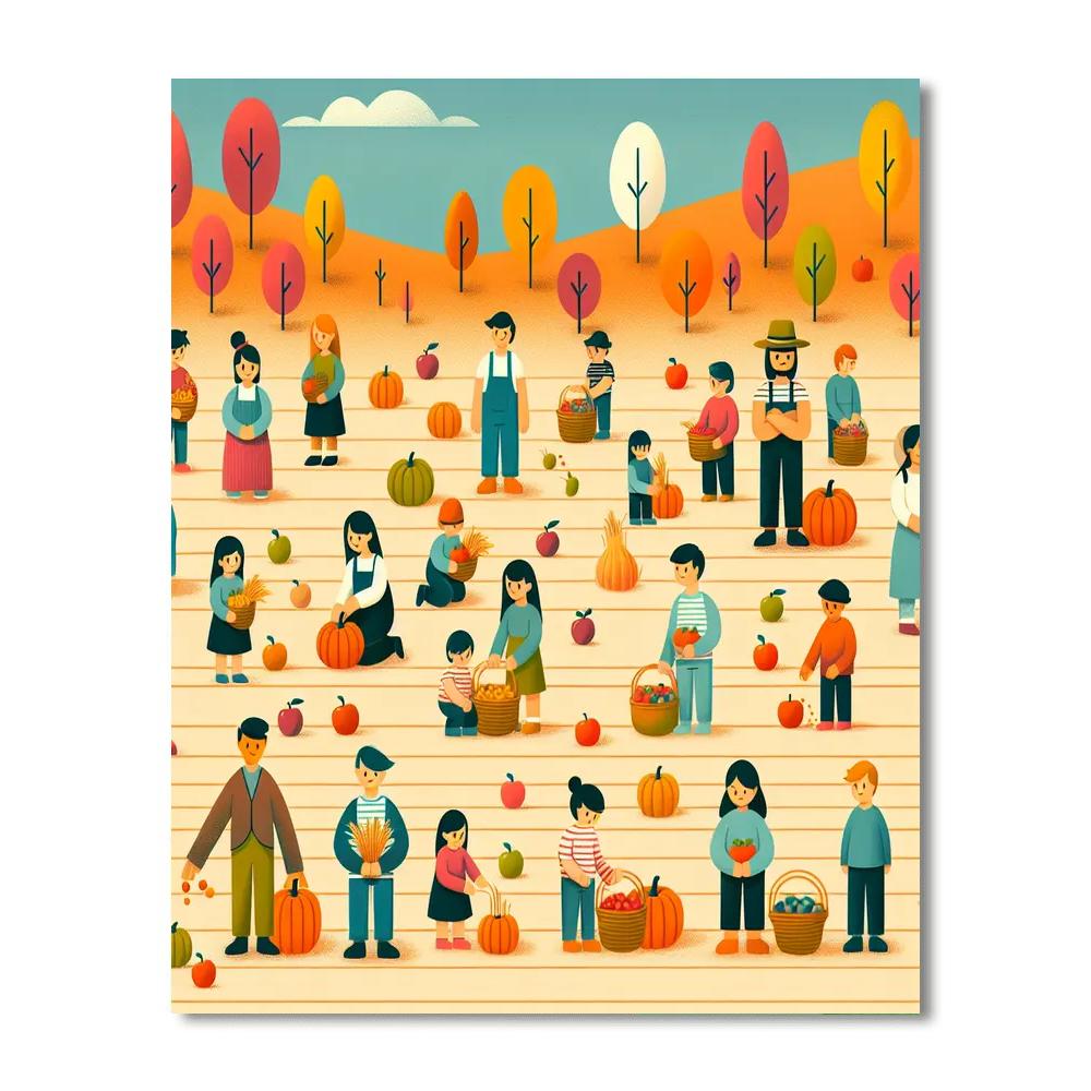 Happy Harvest Gathering Paint By Numbers Art