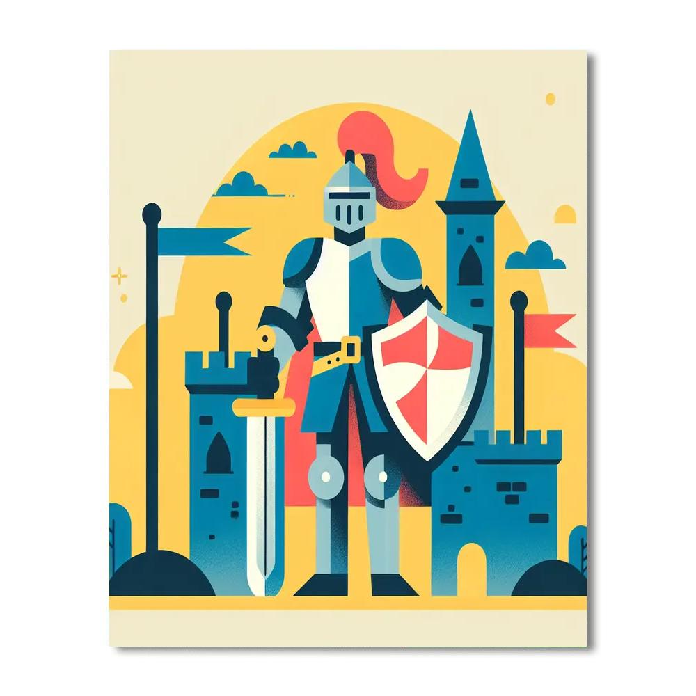 Courageous Knights Adventure Painting Number Kit