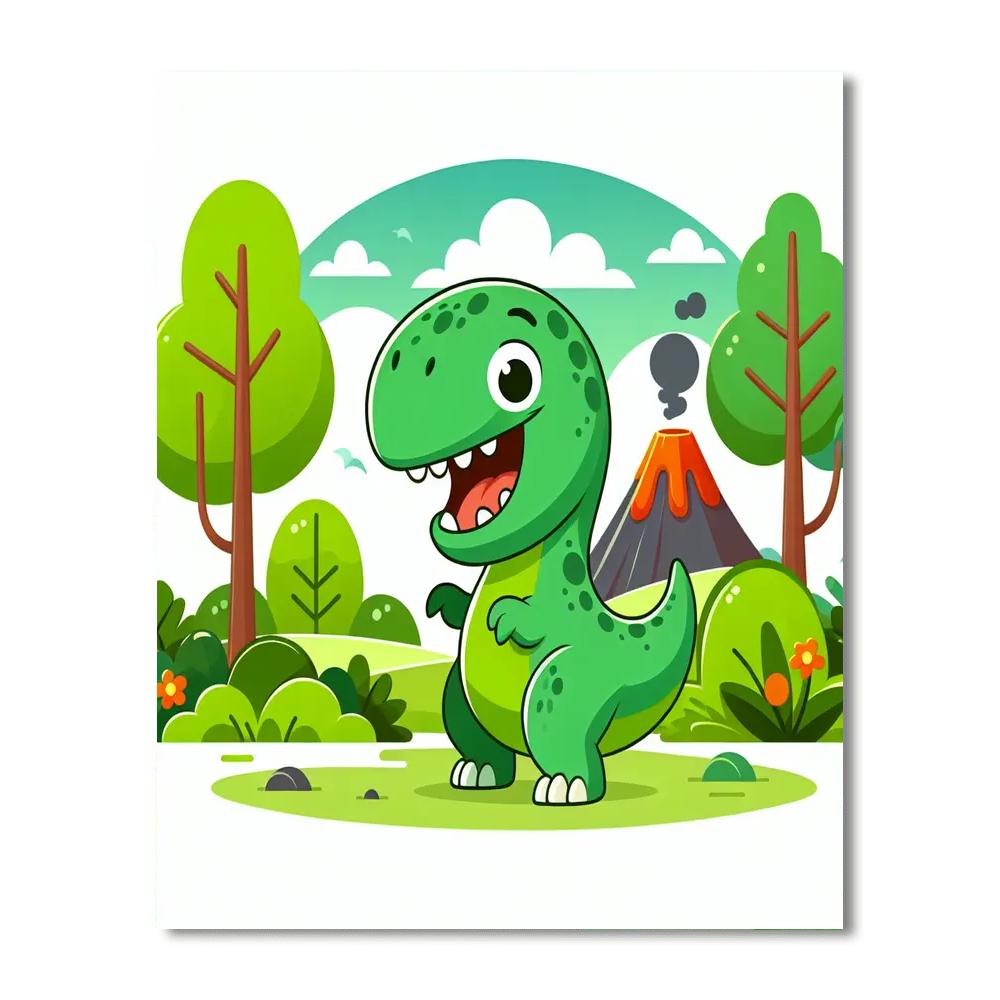 Playful T-rex Painting By Numbers Kit