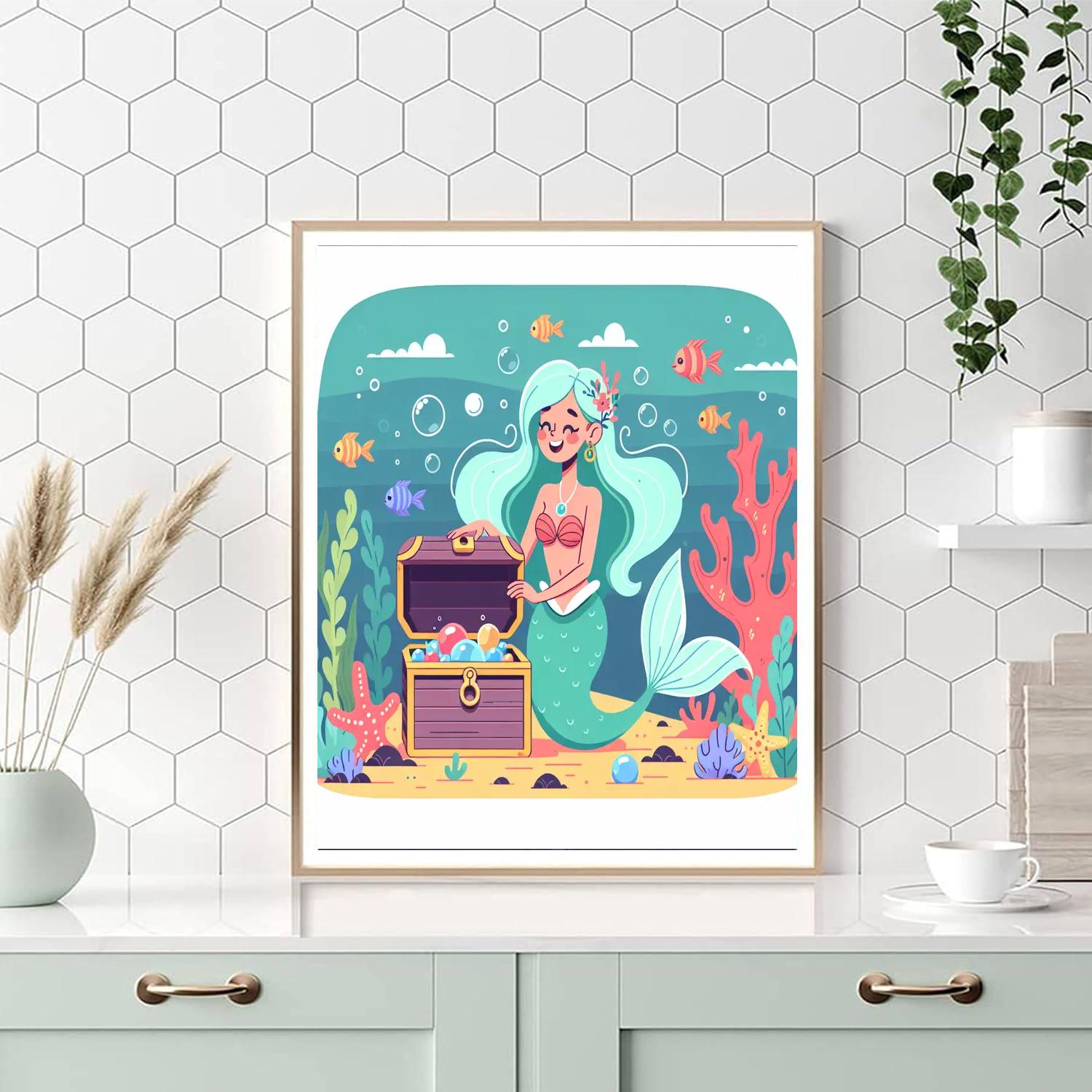 Sparkling Mermaid's Treasure Paint By Color