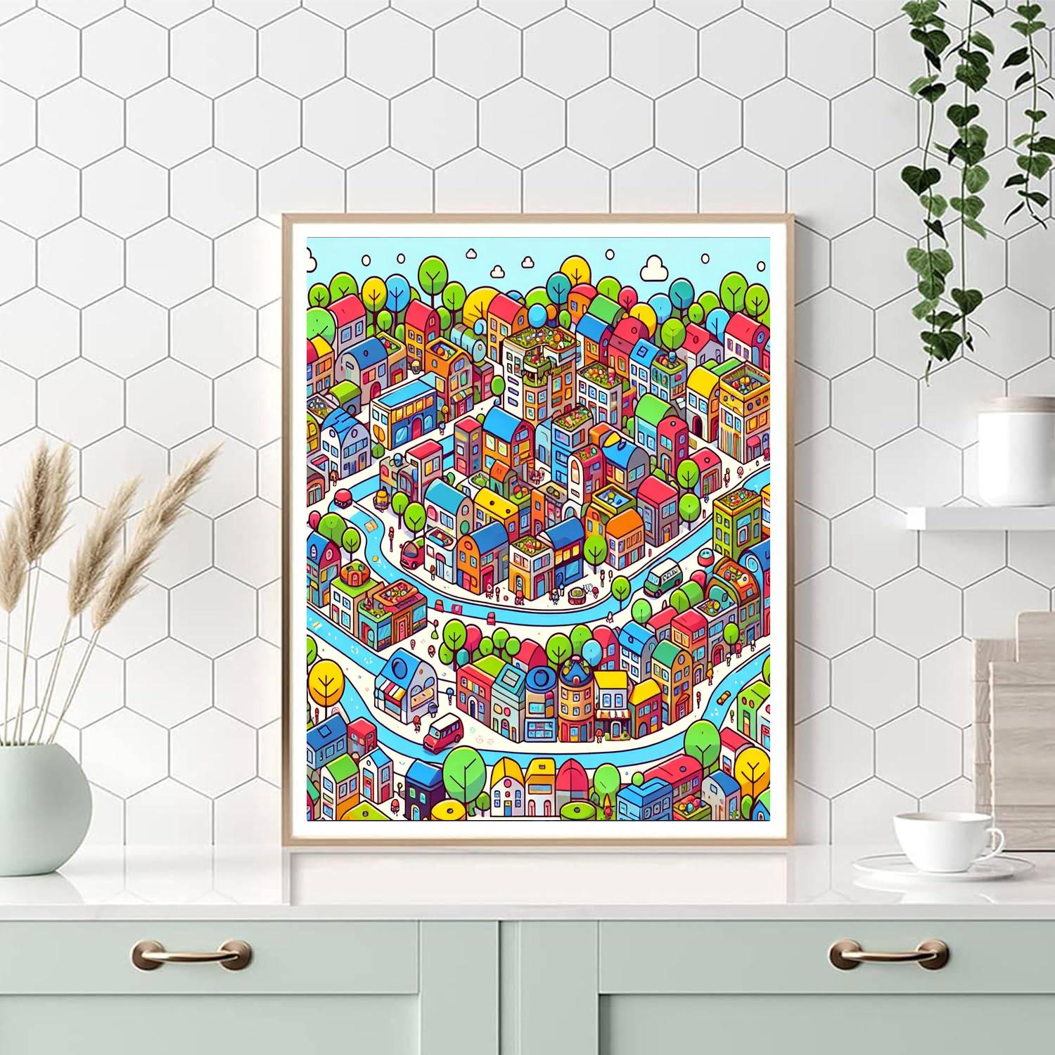 Tiny Town Treasures Painting By Numbers Kit