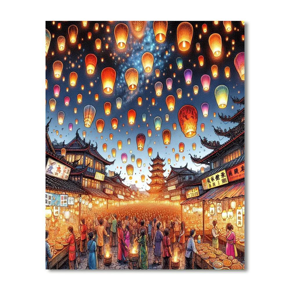 Festival Of The Lanterns - Taiwan Numbered Painting Kits