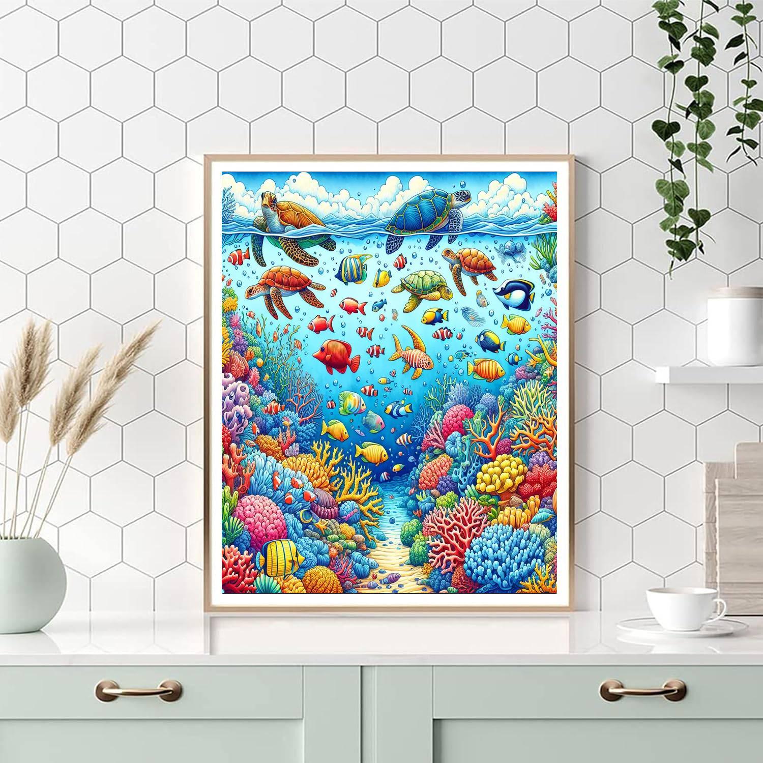 Dazzling Coral Reef Paradise Painting By Numbers Kit