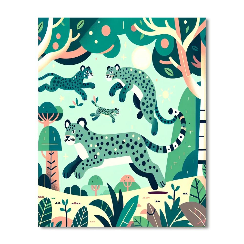 Leaping Leopards Numbered Painting Kits