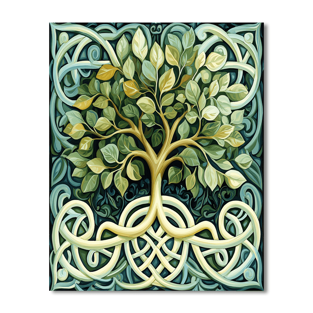 William Morris Inspired Ancient Celtic Mystique  Paint By Color