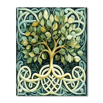 William Morris Inspired Ancient Celtic Mystique  Paint By Color