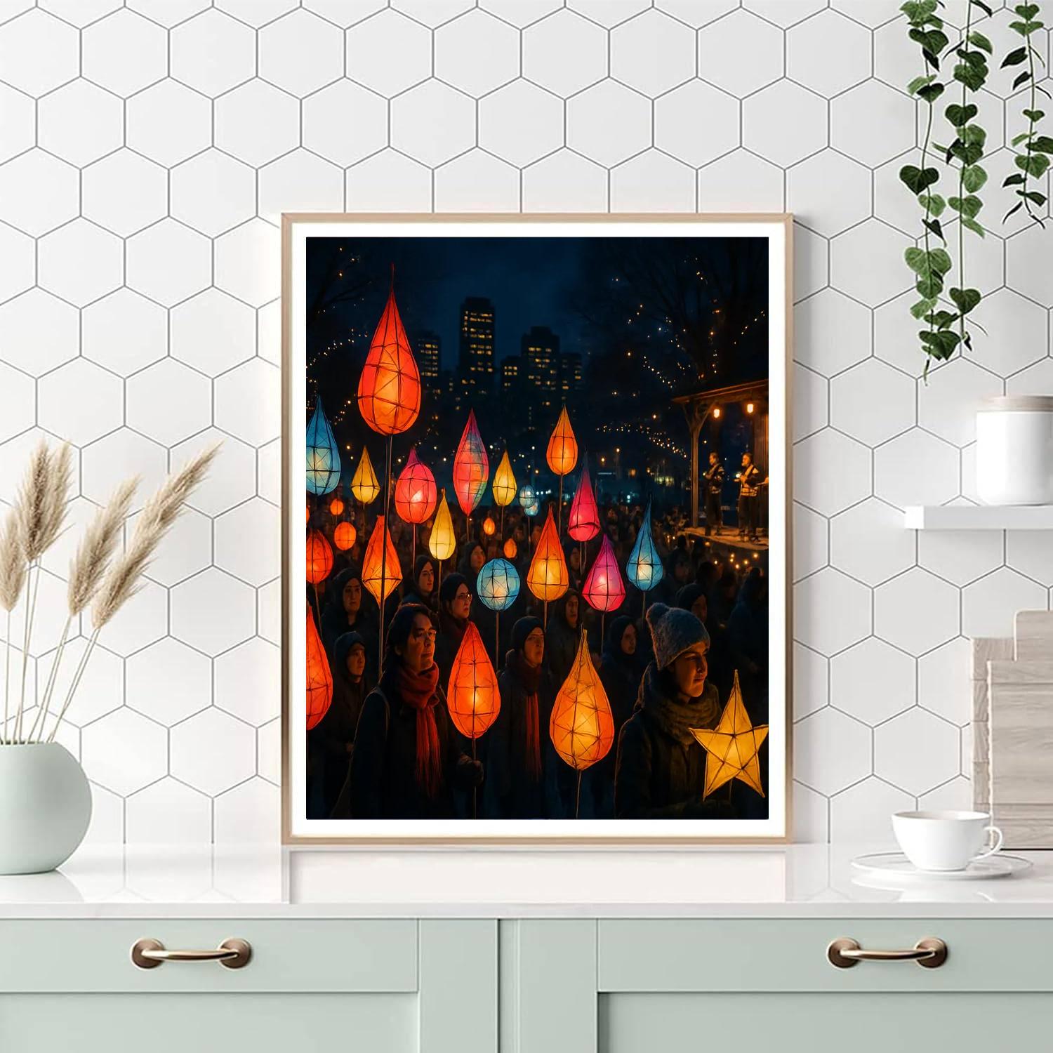 Winter Solstice Lantern Festival - Canada DIY Paint By Numbers