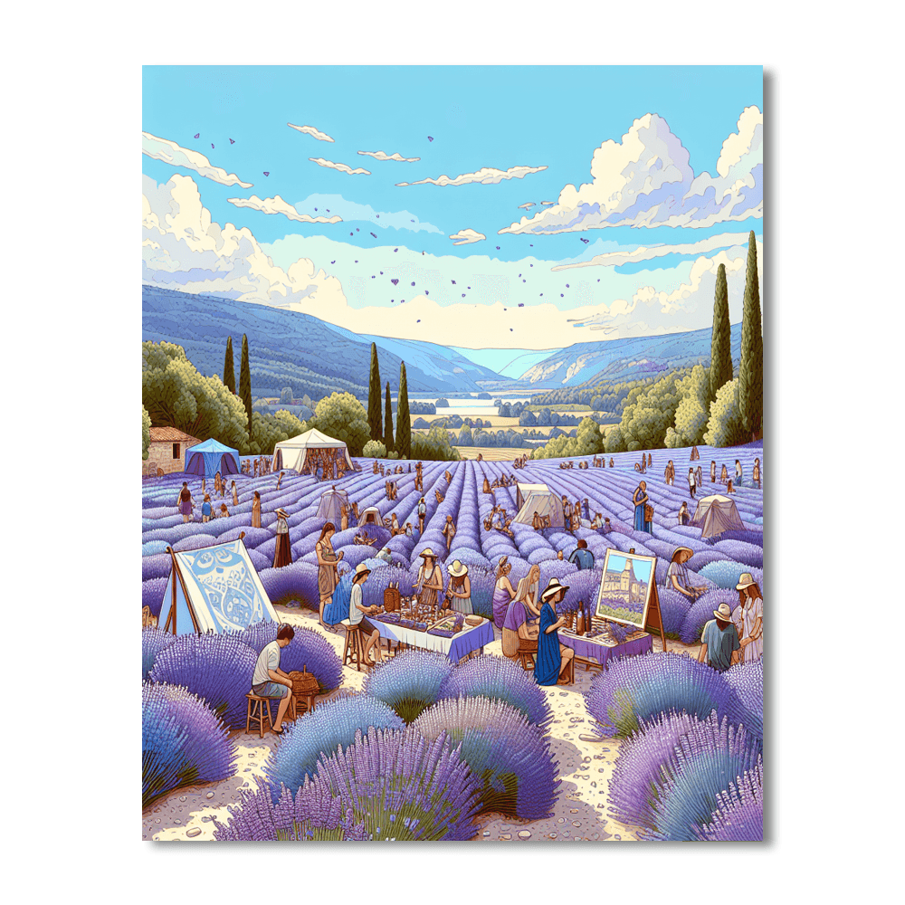 Lavender Festival - France Number Painting