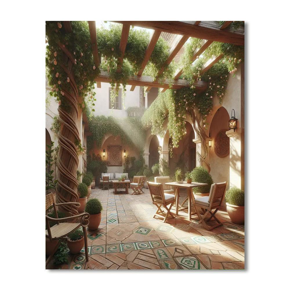 Mediterranean Courtyard Delight Numbered Painting Kits