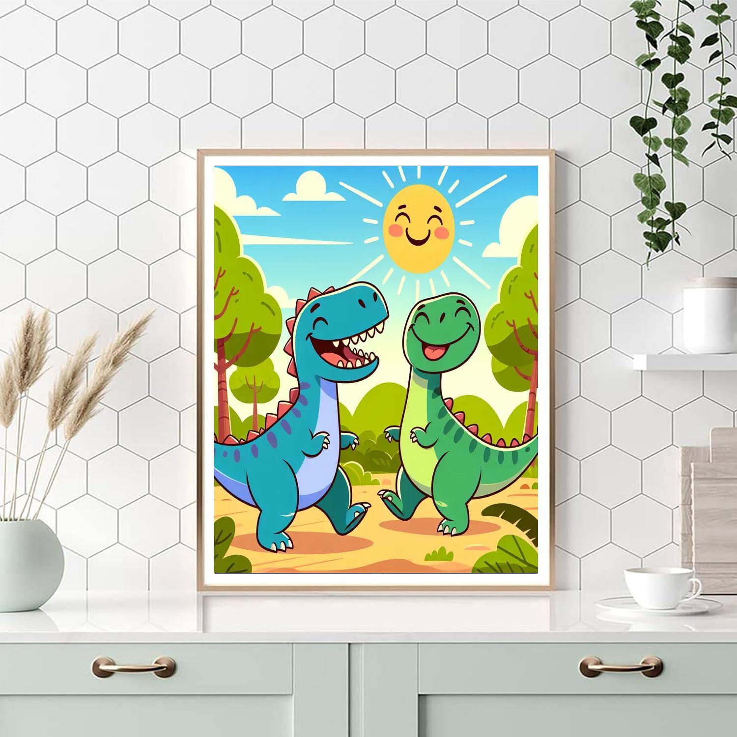 Funky Dinosaur Adventure Painting By Numbers Kit