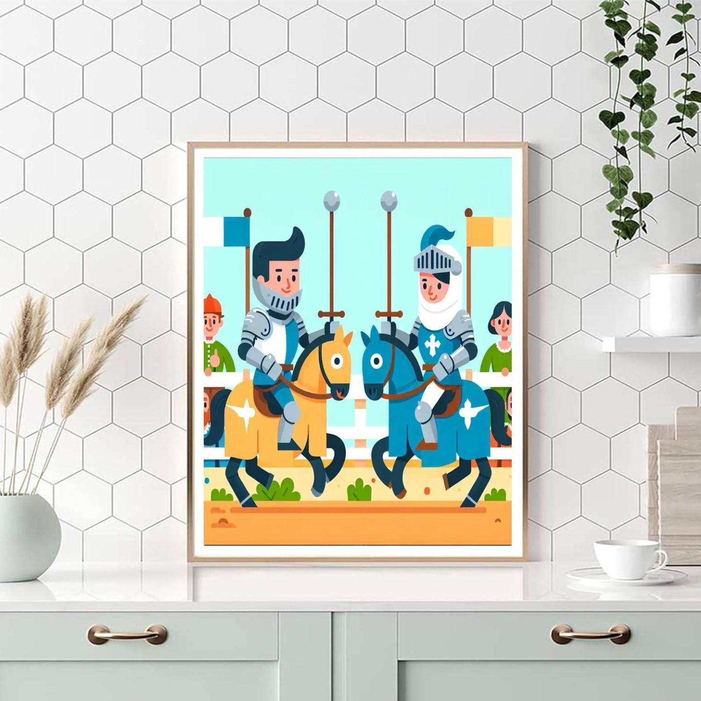 Brave Knights' Tournament Paint By Numbers Kits