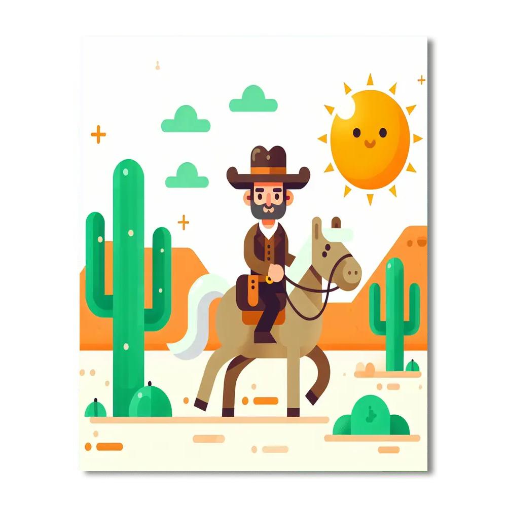 Wild West Wrangler Number Painting