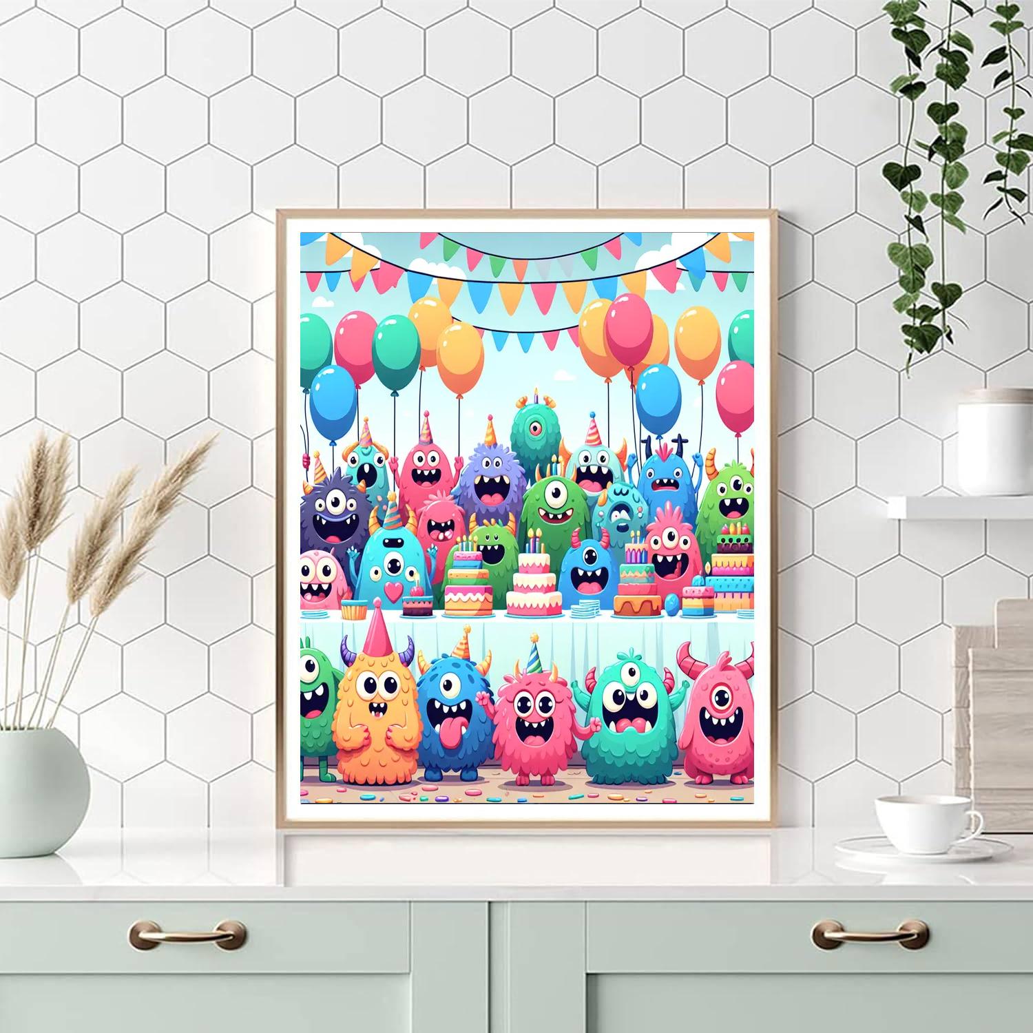 Whimsical Monster Bash DIY Paint By Numbers