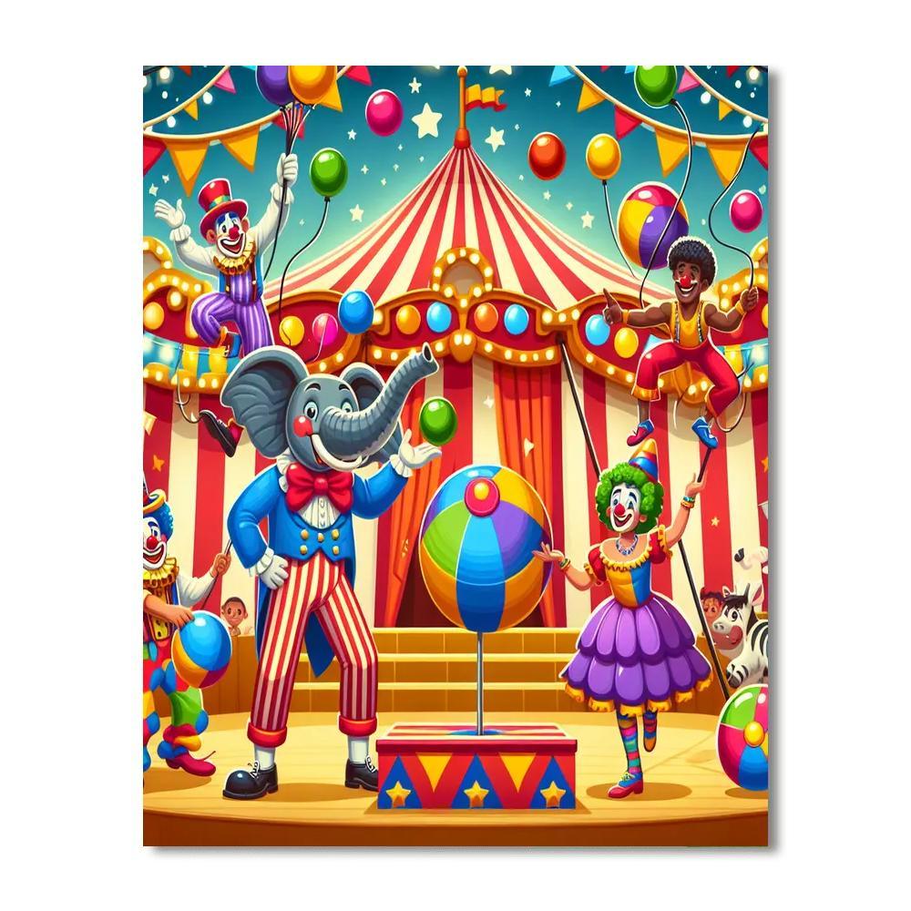 Circus Fun Spectacle Painting By Numbers Kit