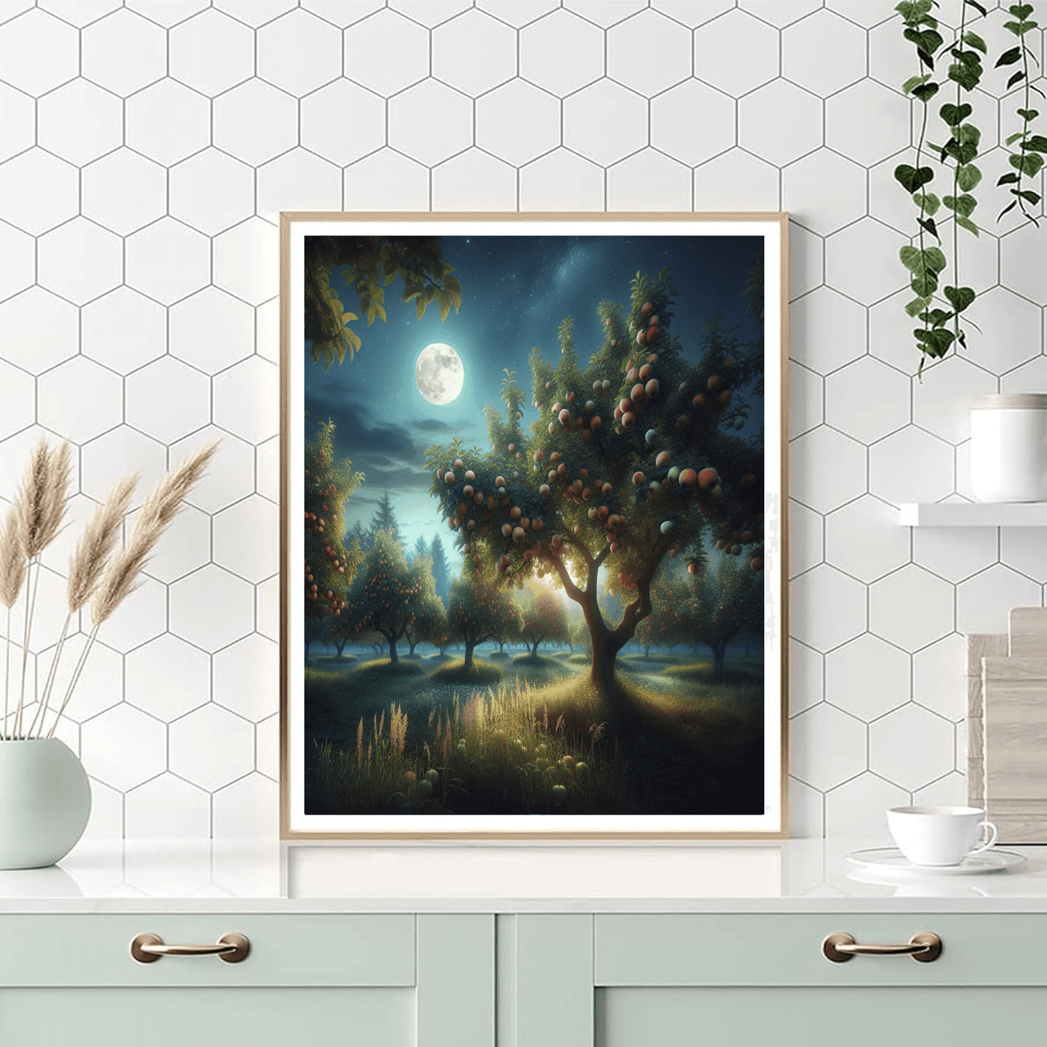 Harvest Moon Over Orchard Numbered Painting Kits