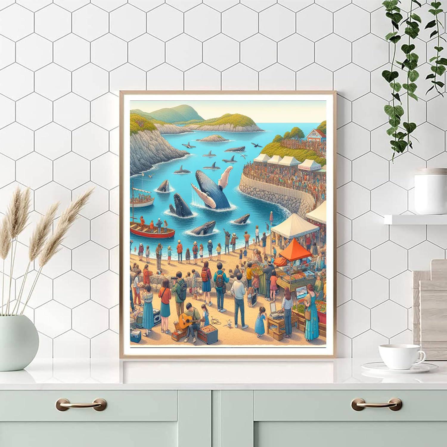 Whale Festival Paint By Numbers Art