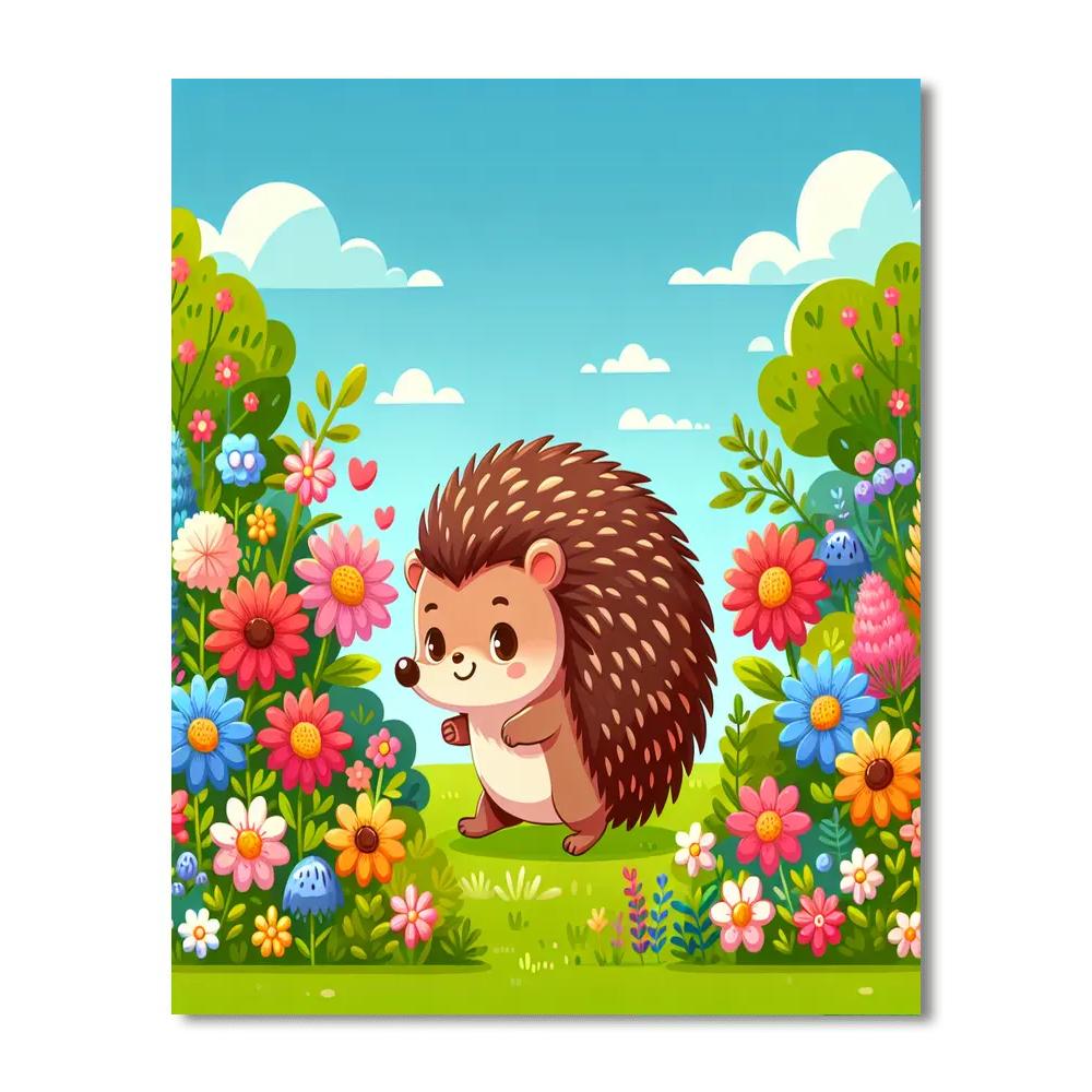 Cuddly Hedgehog Adventure Numbered Painting Kits