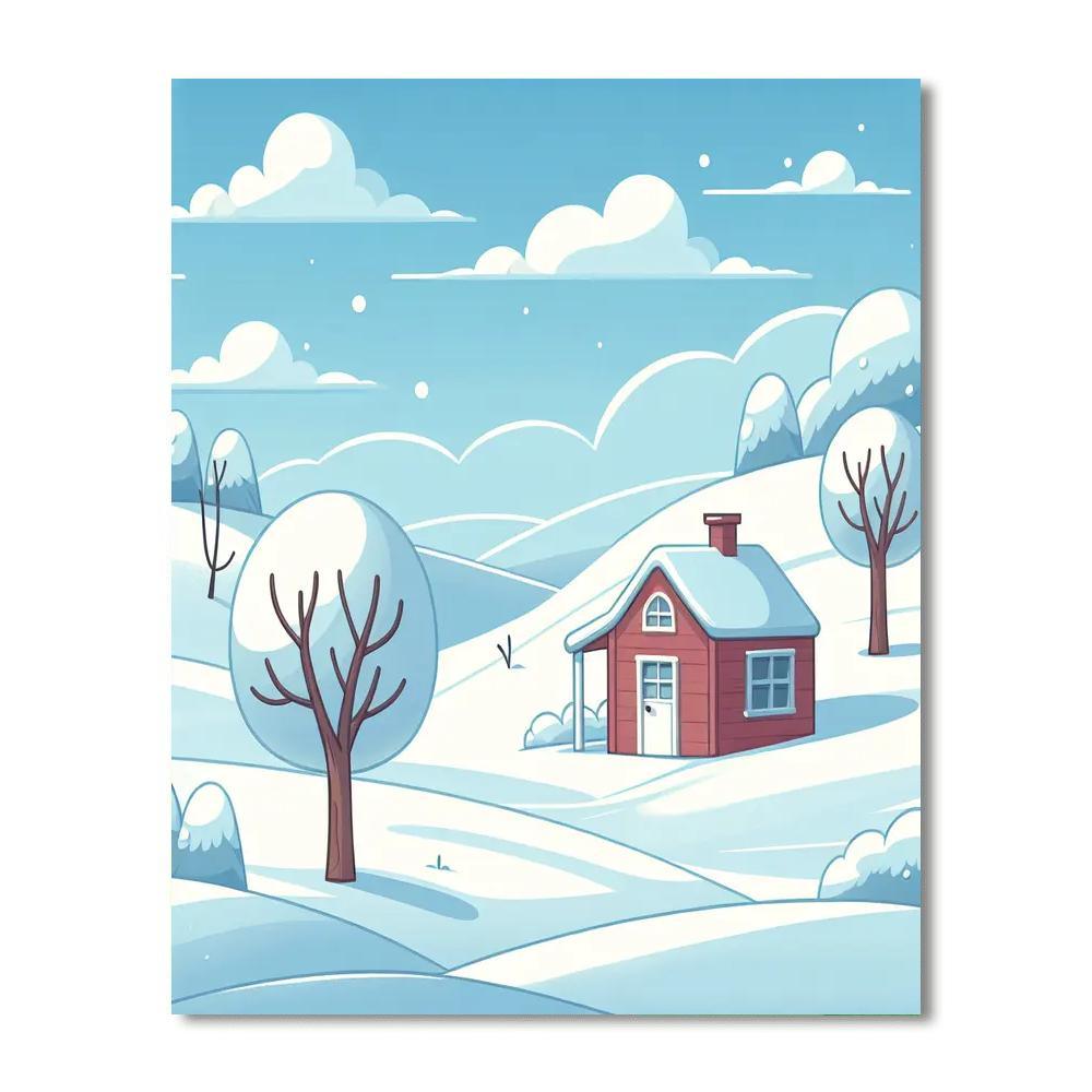 Inspiring Snowy Landscape Paint By Number