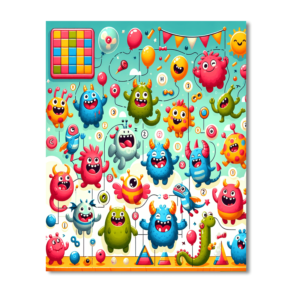 Silly Monster Mash-up Paint By Color