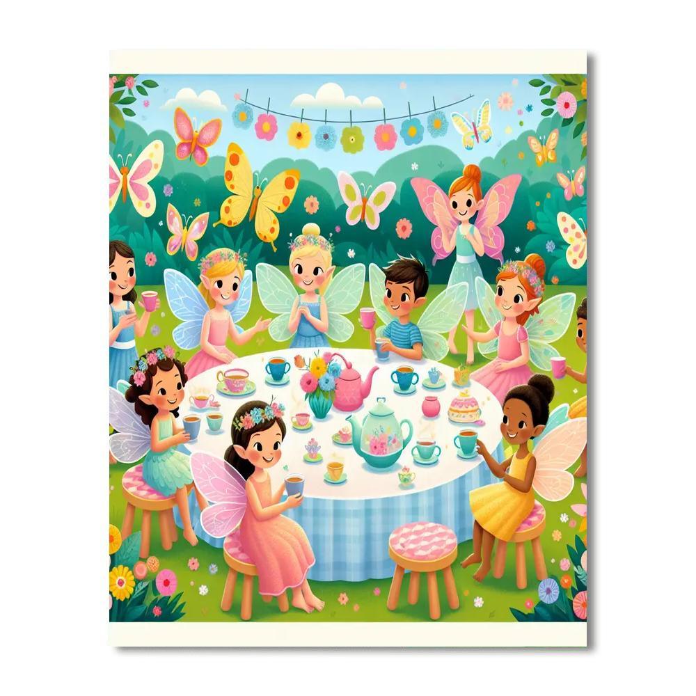 Enchanted Fairy Tea Party Number Painting