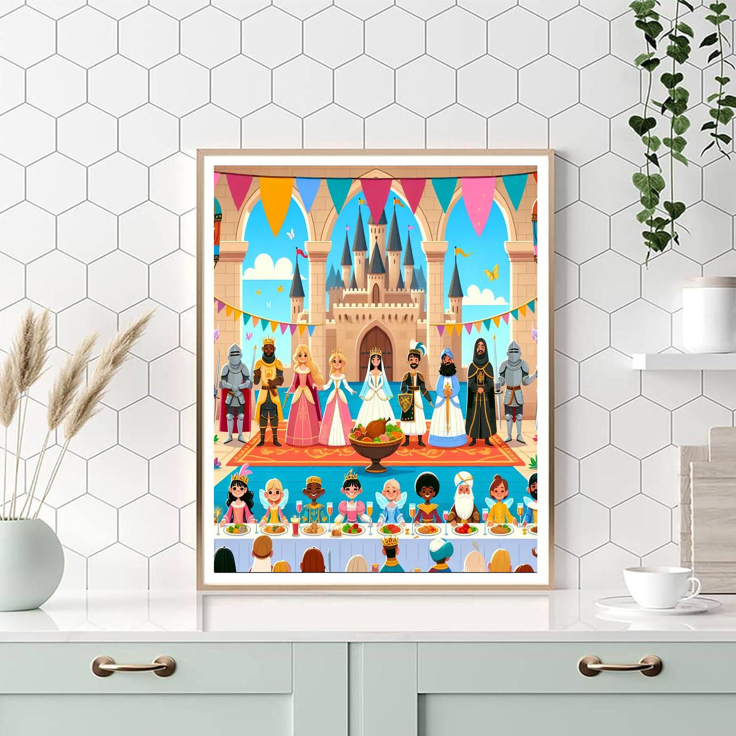 Fantasy Kingdom Feast Paint By Numbers Art