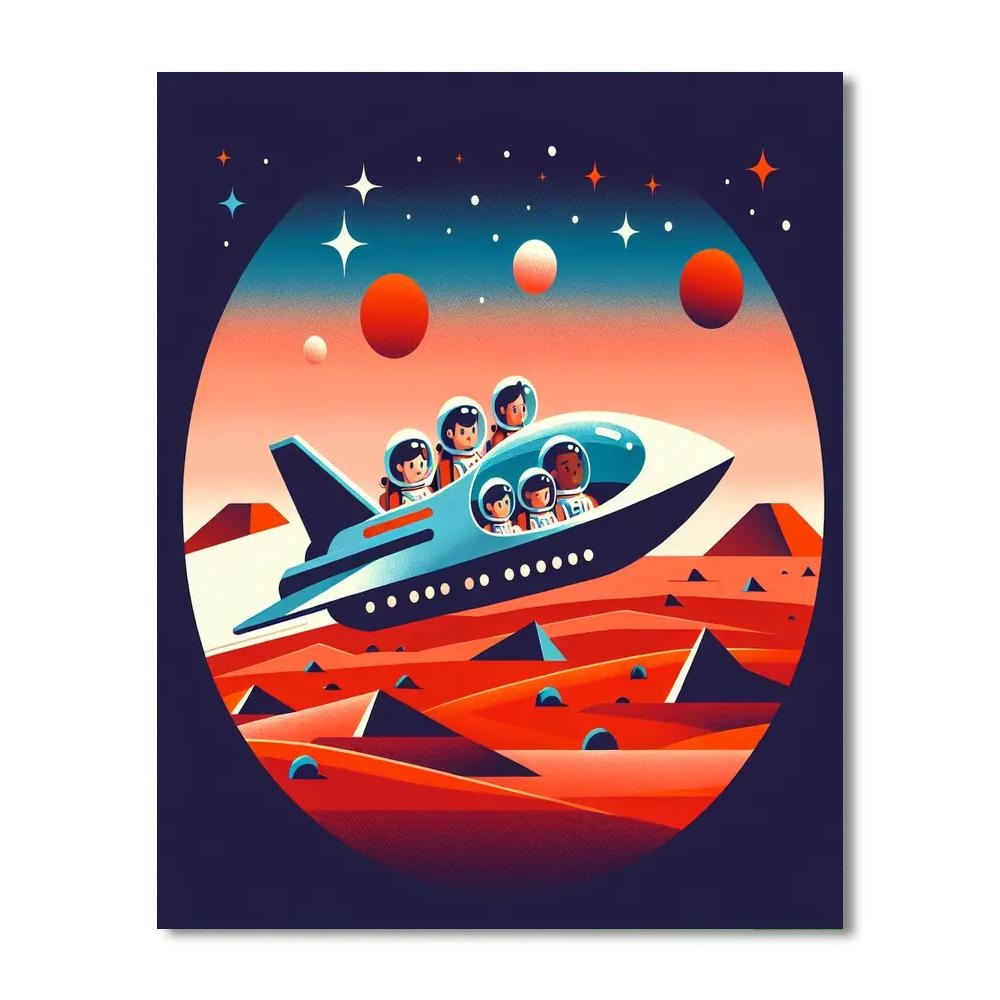 Galactic Journey To Mars Painting Number Kit