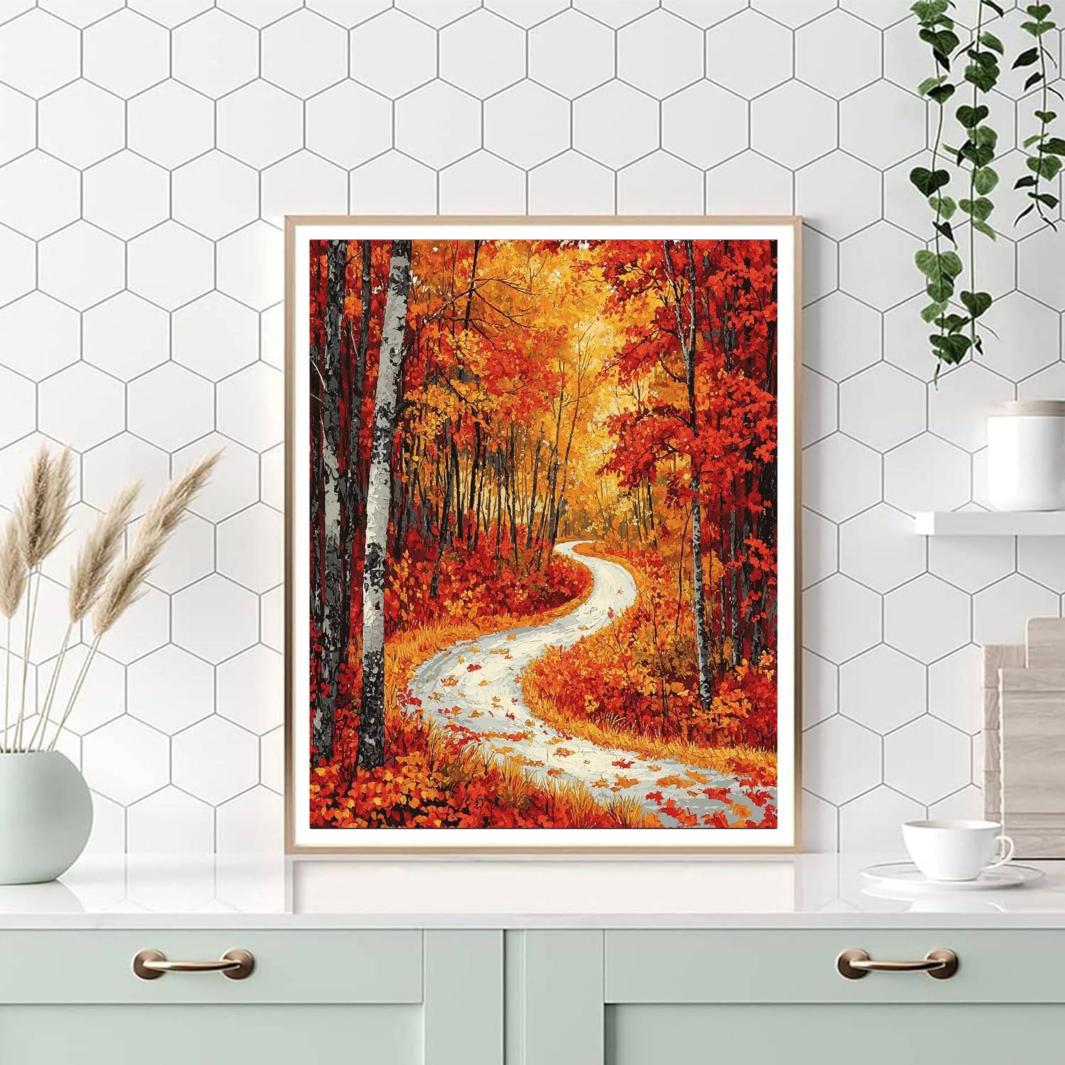 John Constable Inspired Pathway Through Autumn  Paint By Numbers Kits