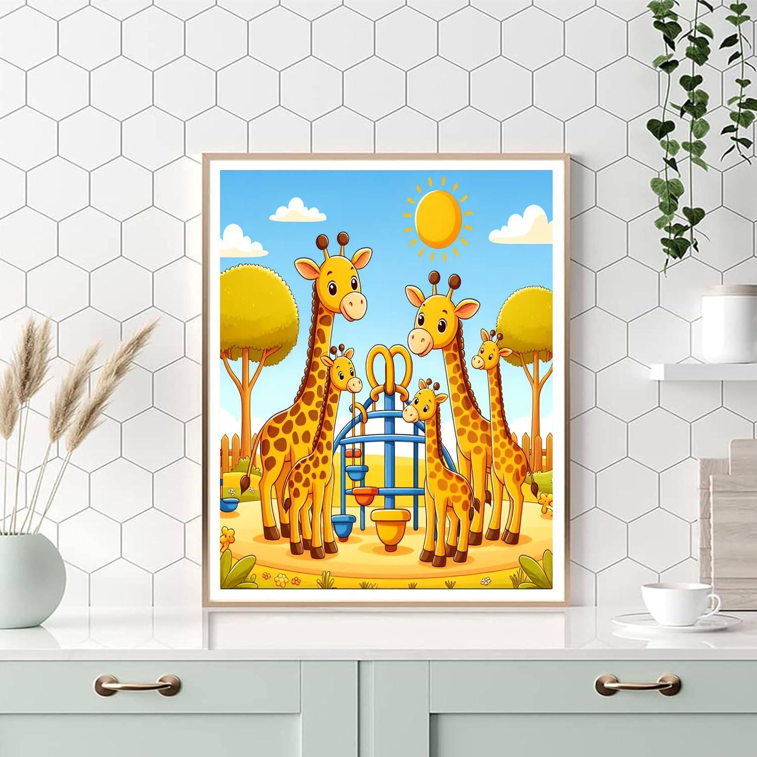 Giggly Giraffes Numbered Painting Kits