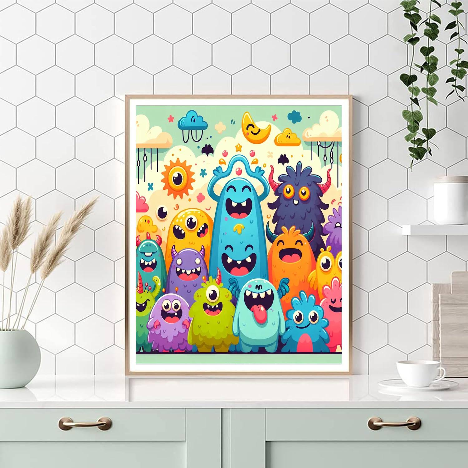 Silly Monster Fun Paint By Numbers Art