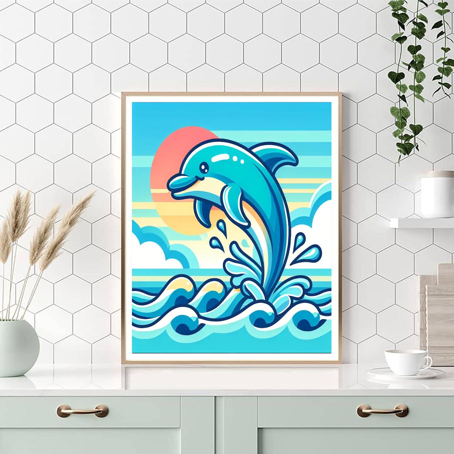 Lively Dolphin Paint By Numbers