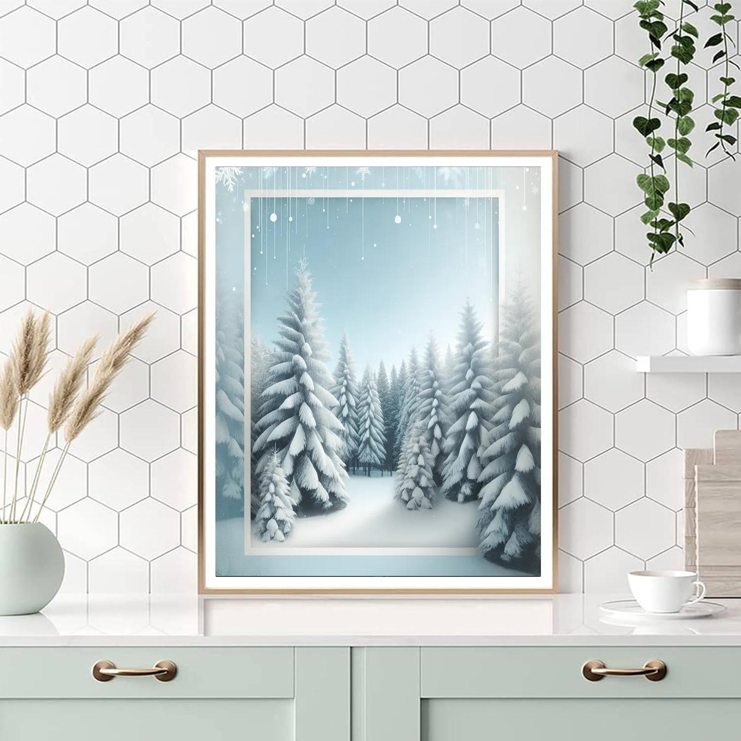 Magical Snowy Forest Paint By Numbers Art