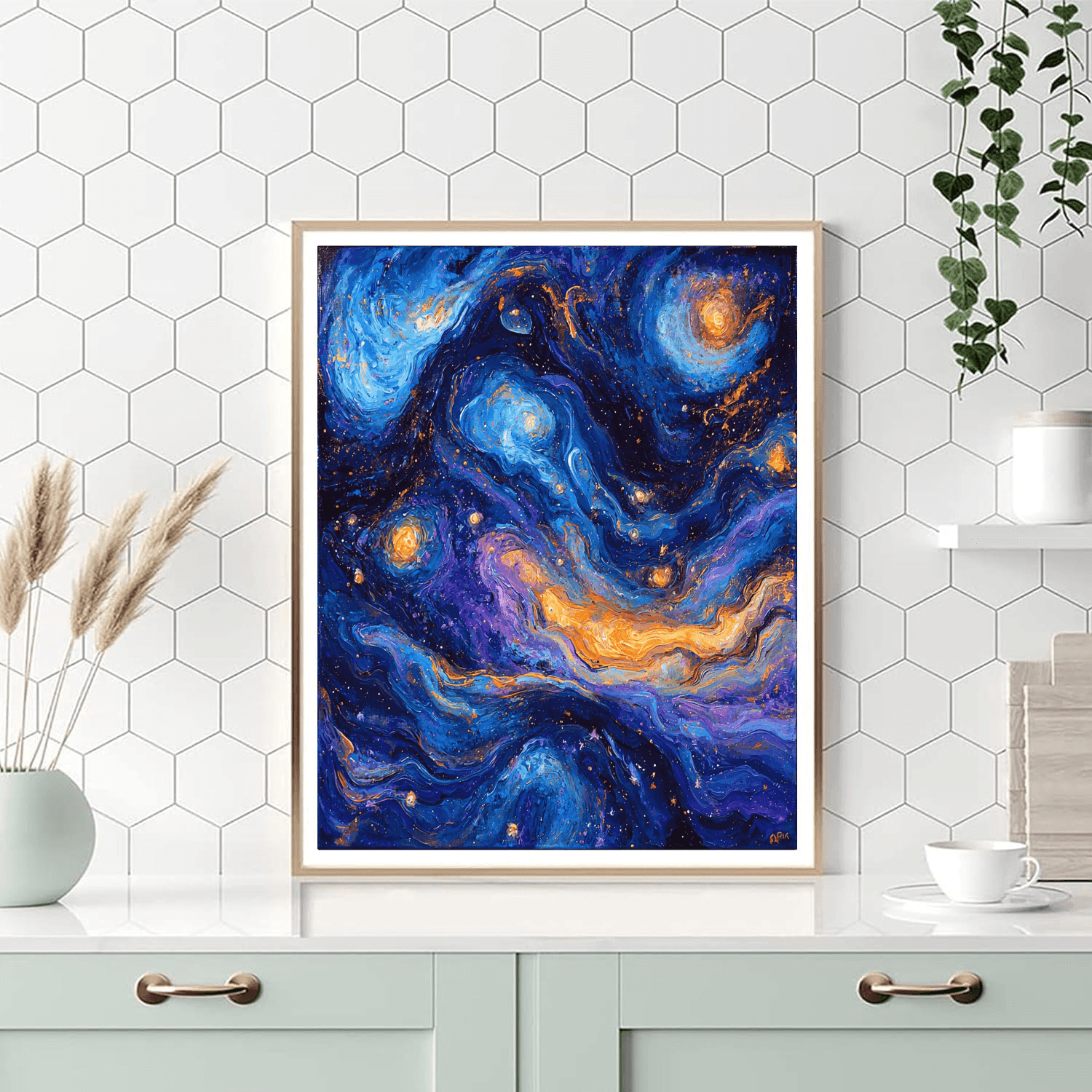 Pollock Inspired Abstract Cosmos - DIY Painting By Numbers Kit