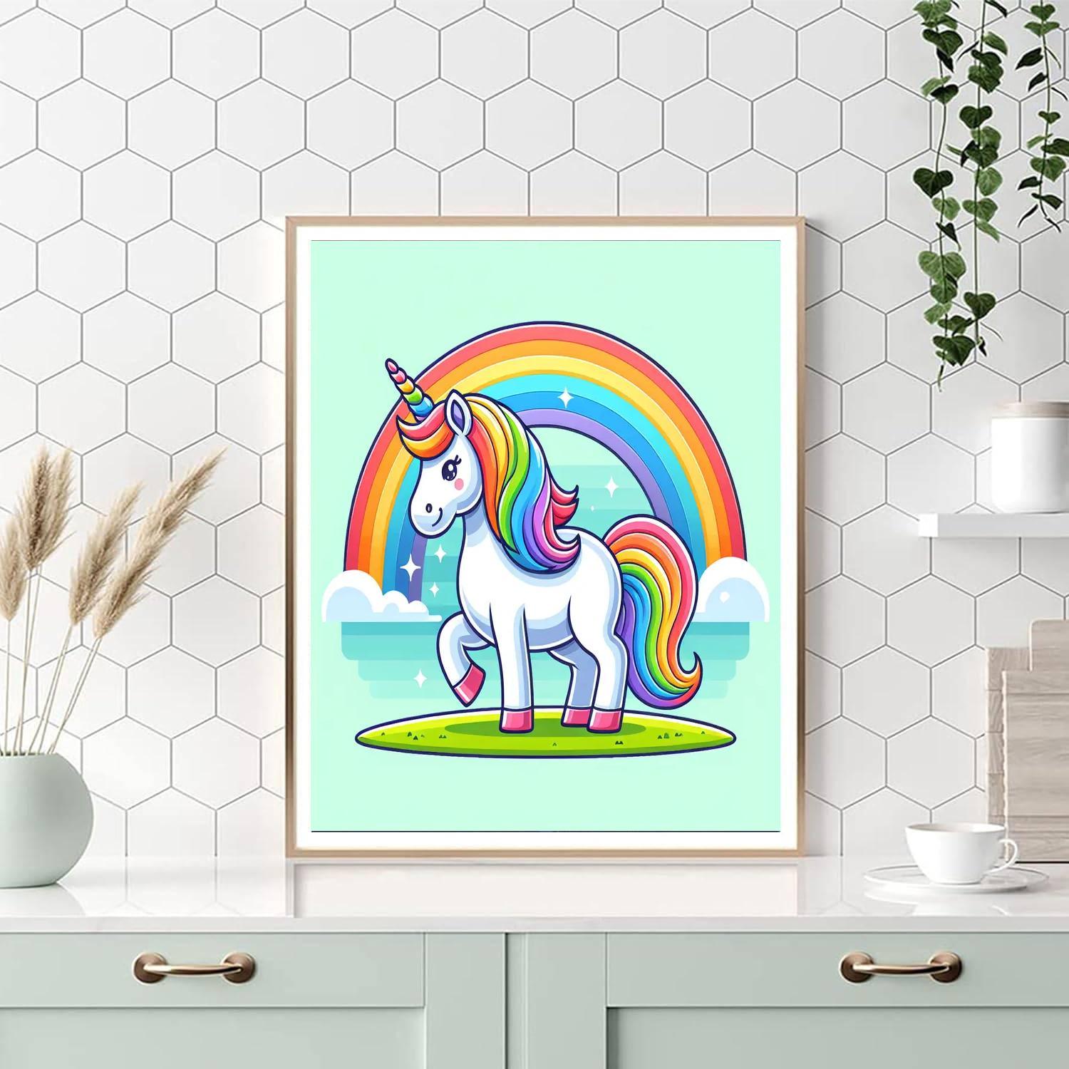 Majestic Rainbow Unicorn Painting By Numbers Kit