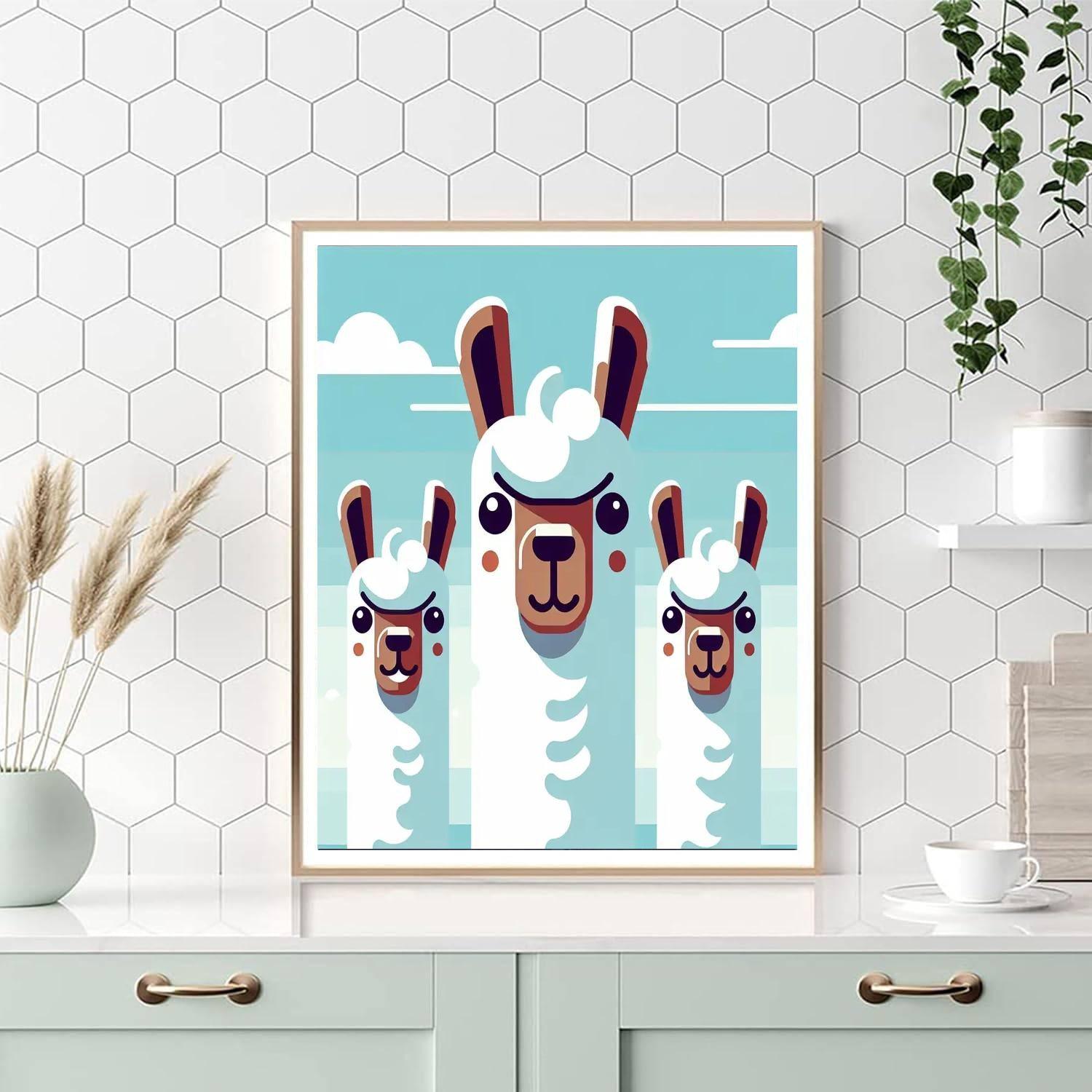 Laughing Llama Lineup Number Painting