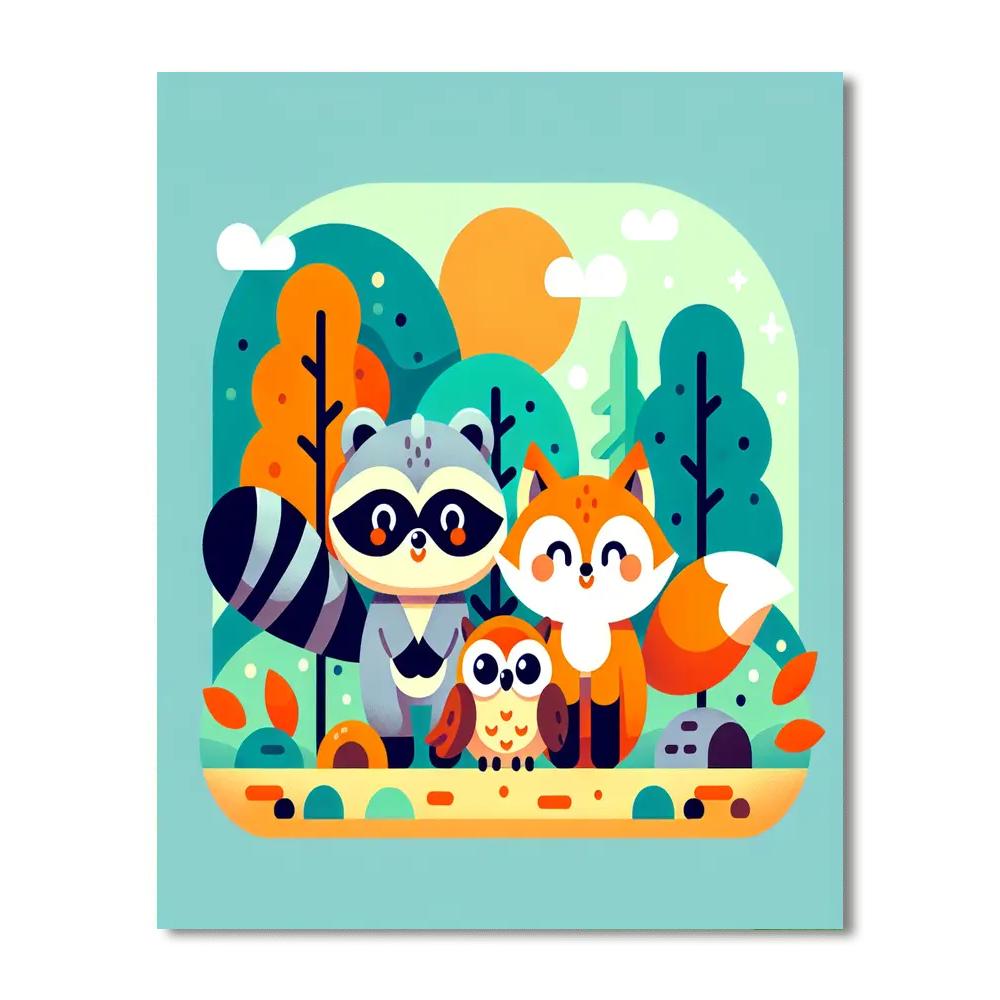 Fun Forest Friends Painting Number Kit