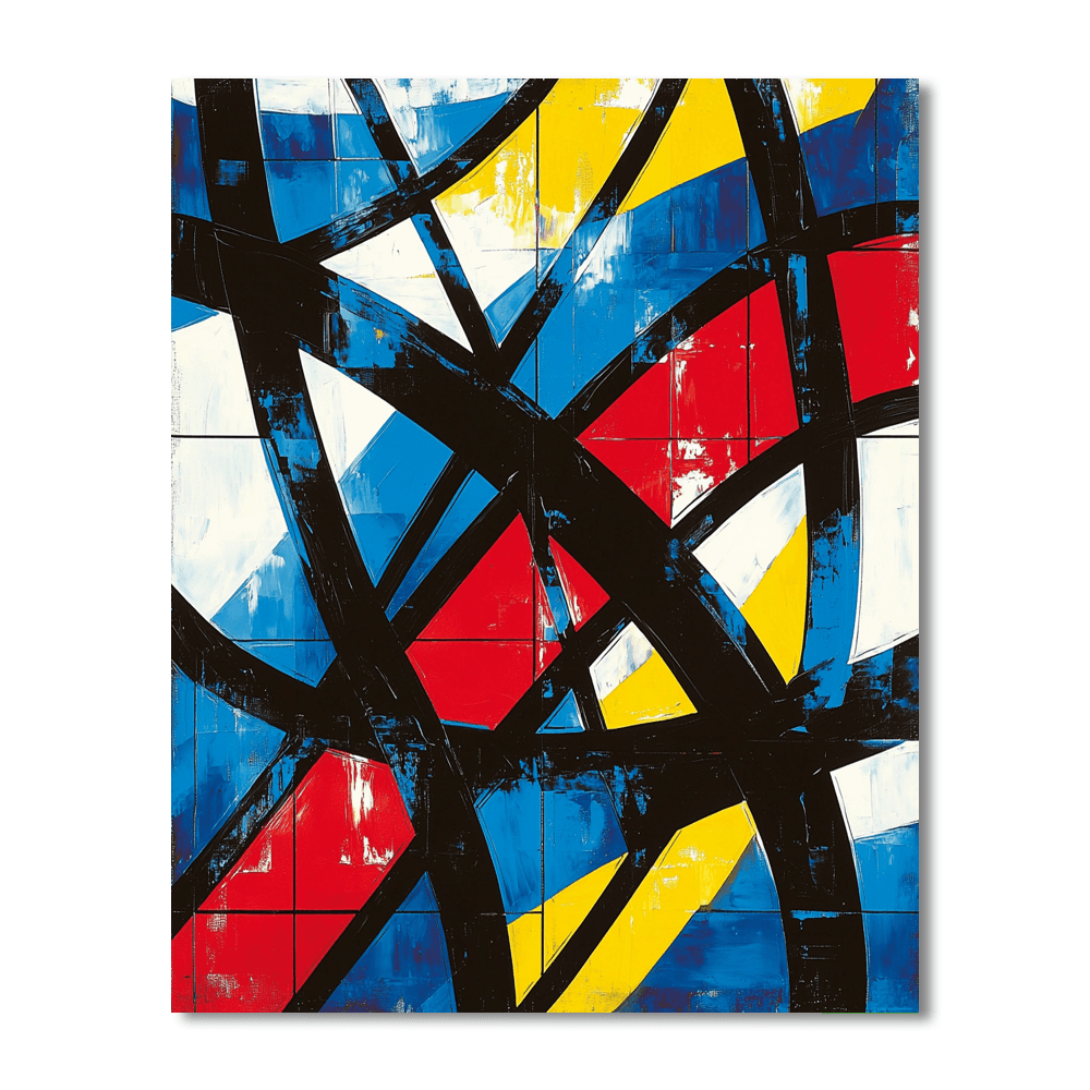 Piet Mondrian Inspired Retro Jazz Night  Paint By Color
