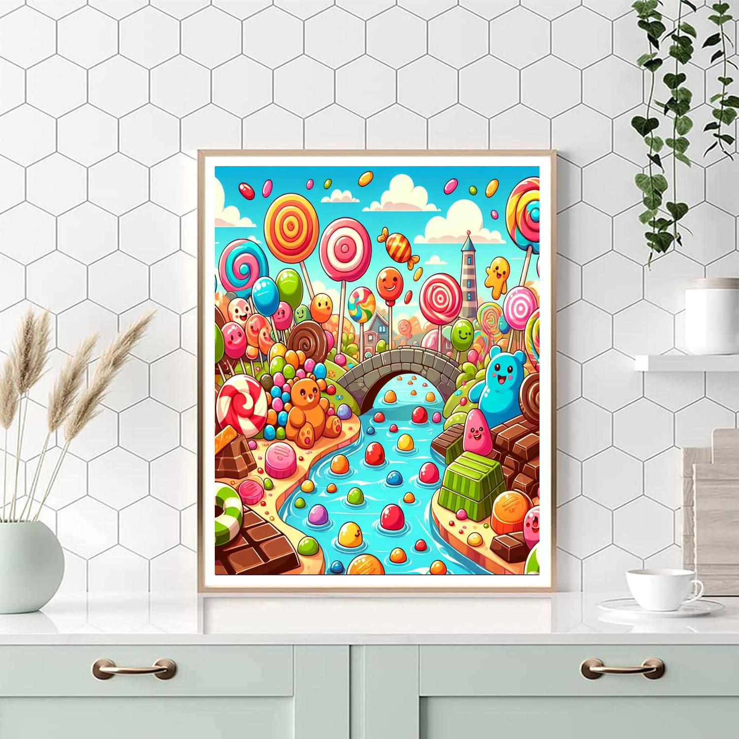 Colorful Candy Wonderland Paint By Numbers Art