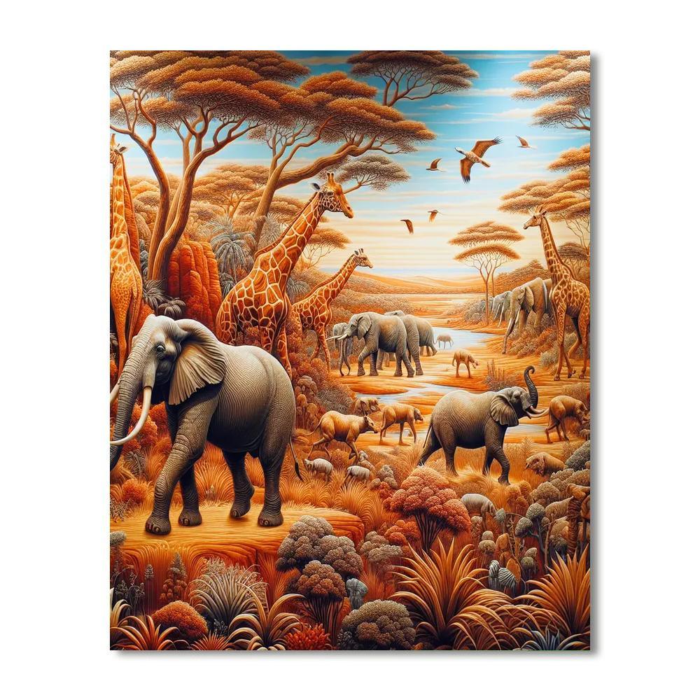 Dynamic Safari Journey Painting By Numbers Kit
