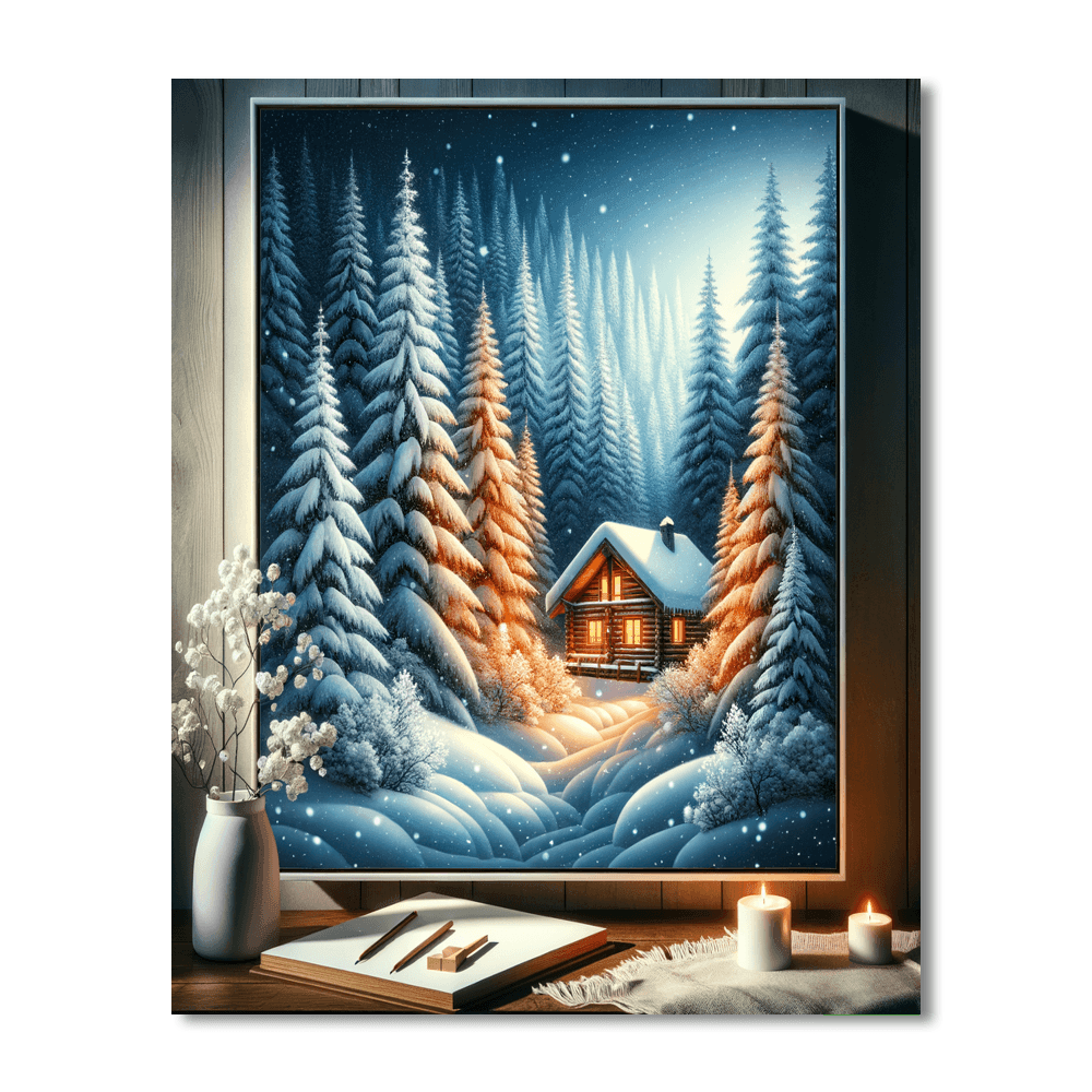 Charming Winter Landscape Paint By Numbers