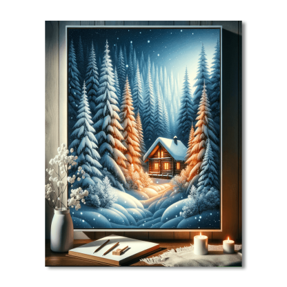 Charming Winter Landscape Paint By Numbers