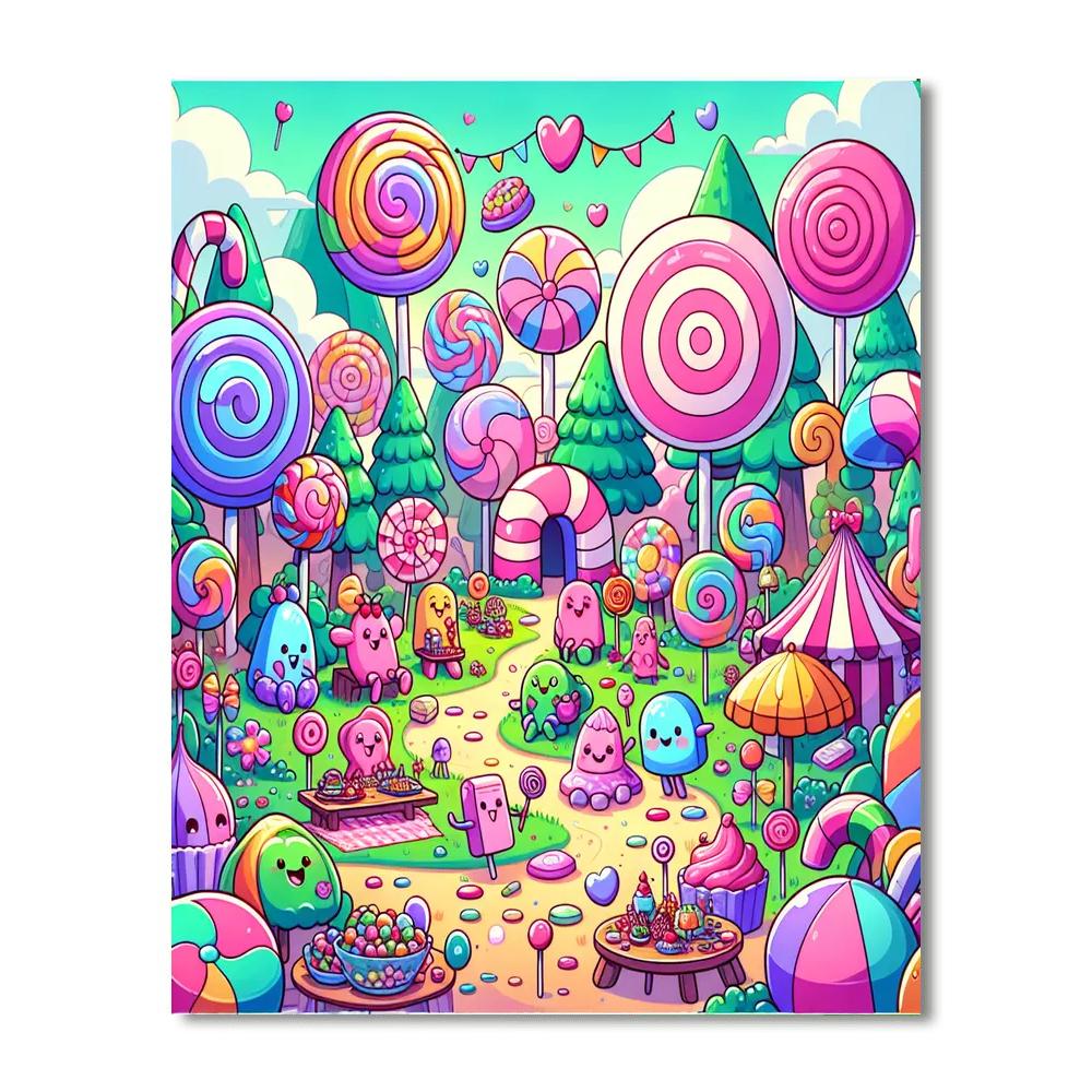 Exciting Candy Adventure Numbered Painting Kits
