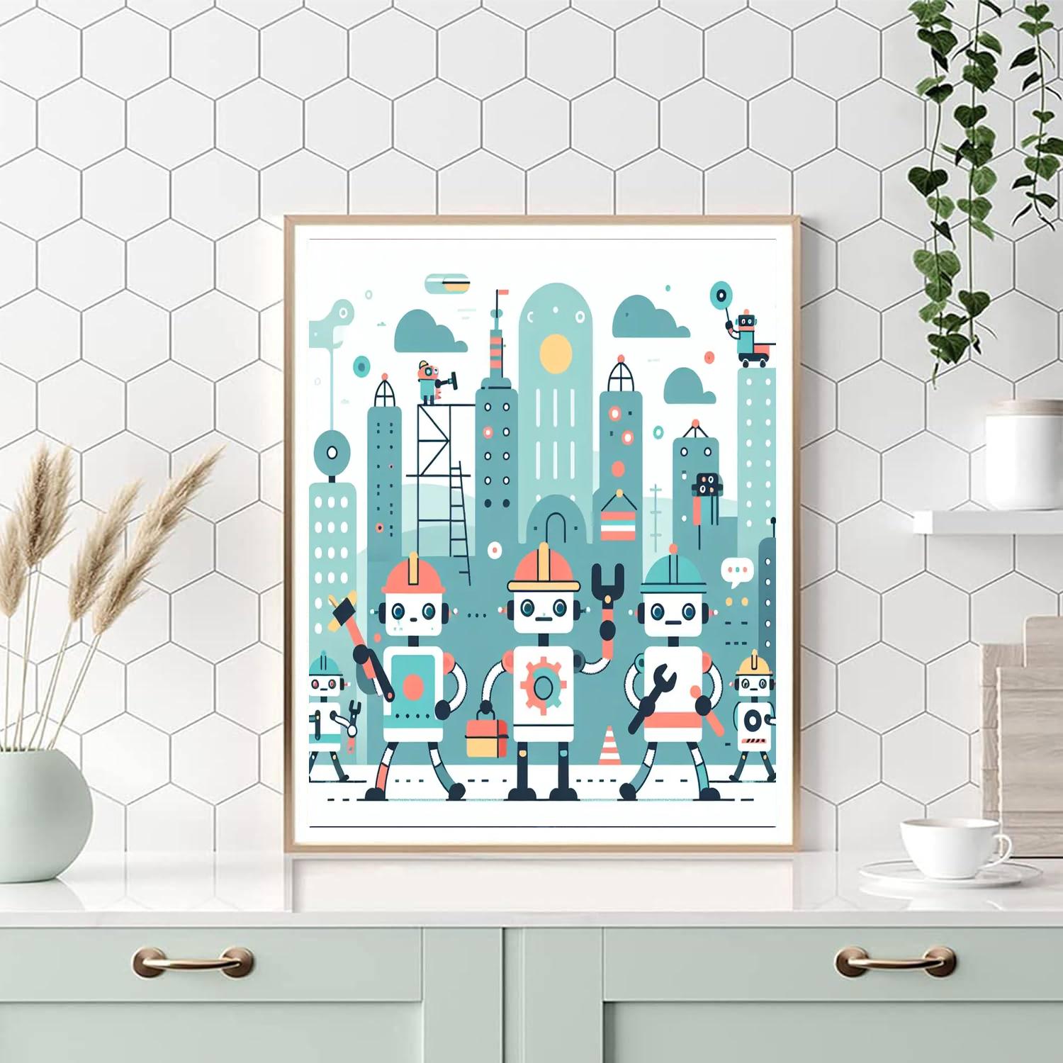 Quirky Robot Builders Numbered Painting Kits