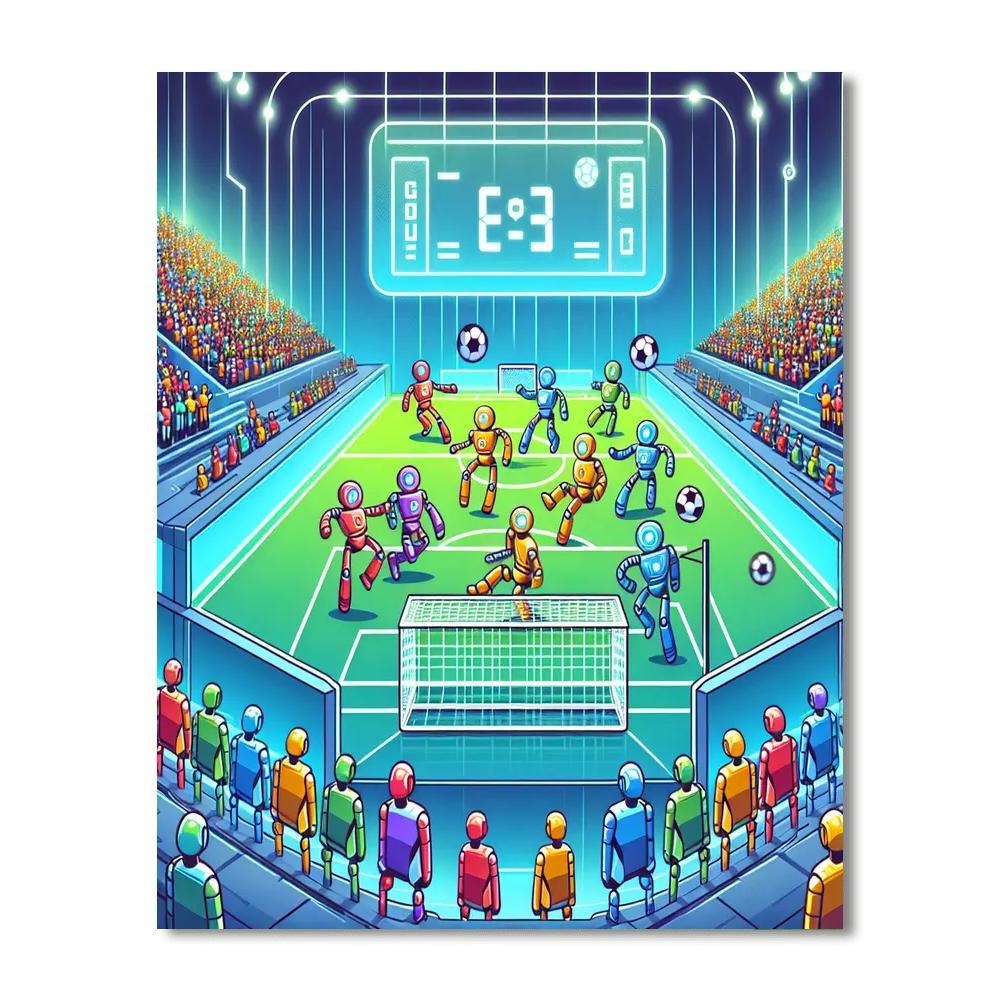 Robot Soccer Showdown Paint By Numbers