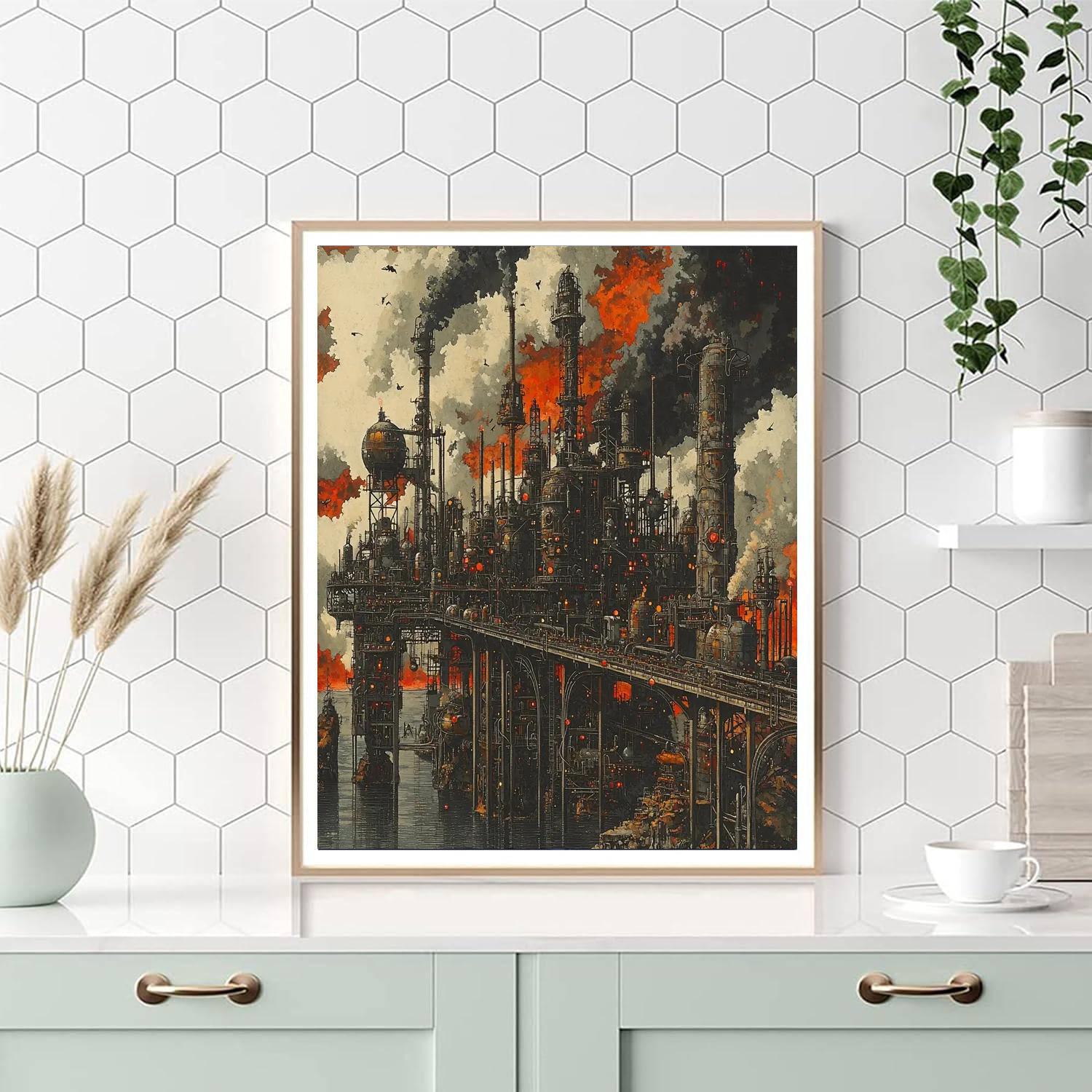 Salvador Dali Inspired Mechanized Industrial Dreams  Paint By Numbers