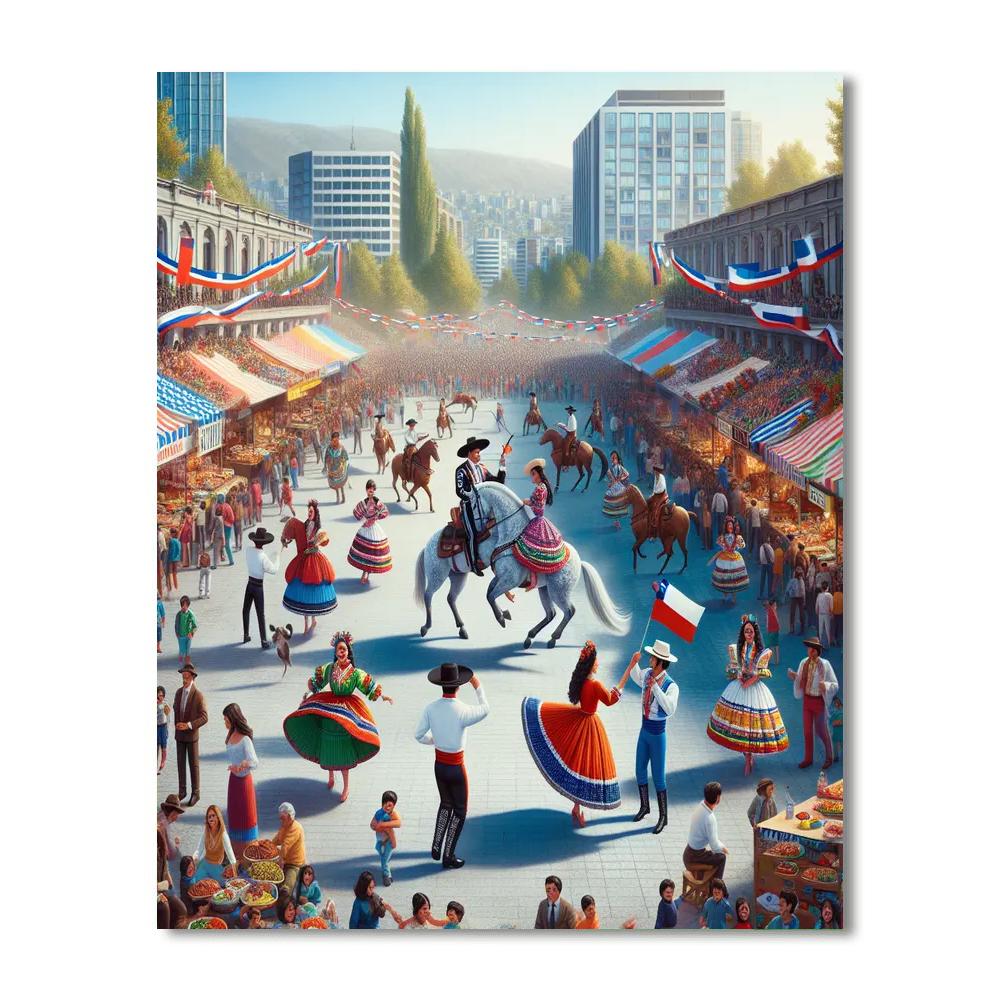 Fiestas Patrias - Santiago Paint By Numbers Kits